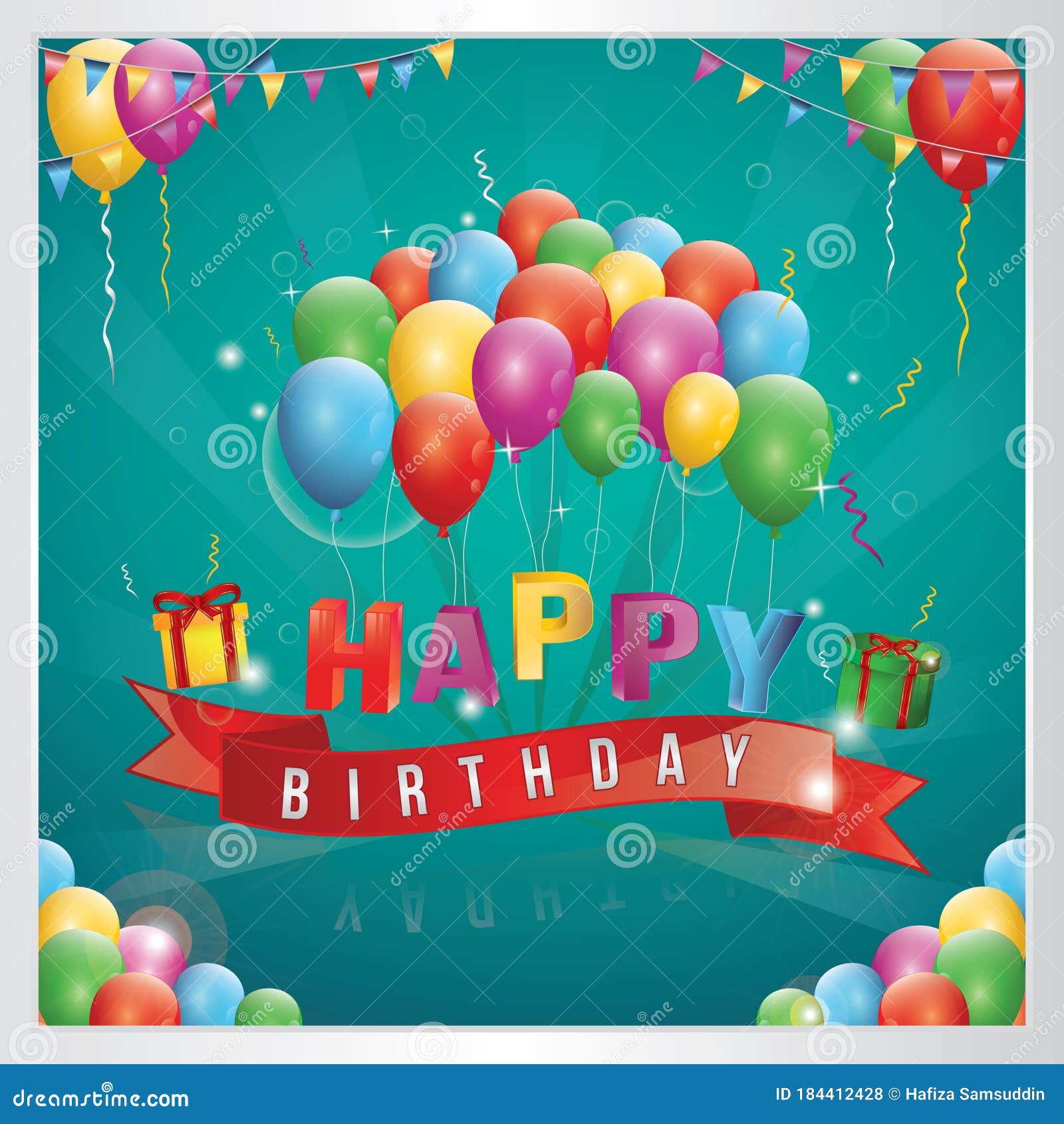 Happy Birthday Card. Vector Illustration Decorative Background Design ...
