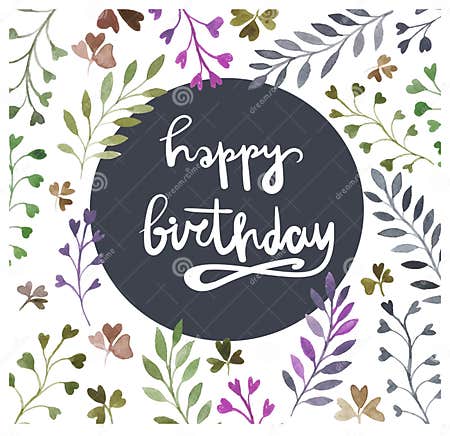 Happy Birthday Card. Watercolor Painting. Hand Lettering. Watercolor ...