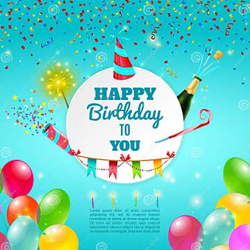Happy Birthday Celebration Background Poster Stock Vector ...