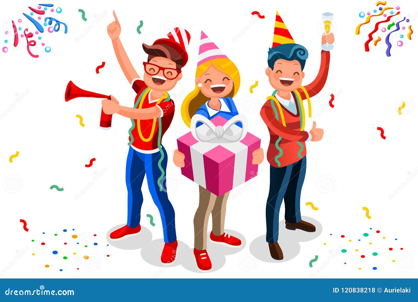 Happy Birthday Character Celebration Background Vector Stock ...
