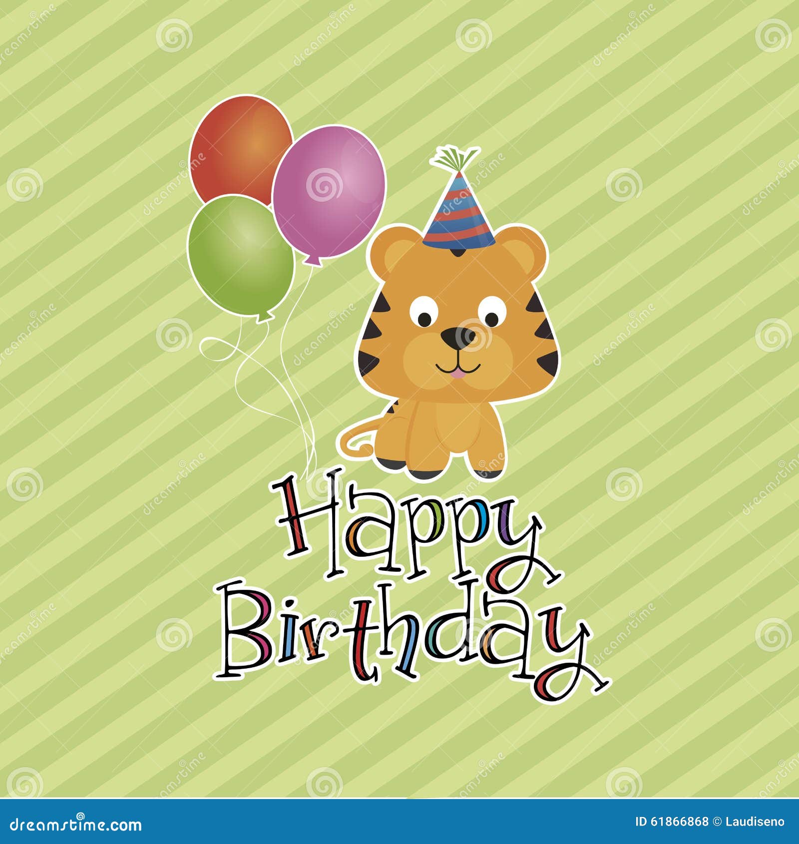 Happy birthday stock vector. Illustration of animal, nature - 61866868