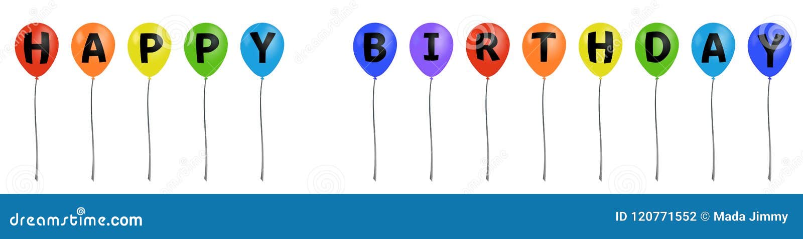 Happy Birthday Colorful Balloon Rainbow Vector Background Stock Photo