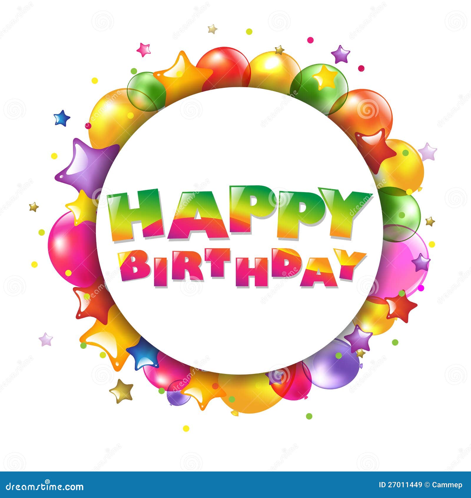 Download Happy Birthday Colorful Card With Balloons Stock Vector ...