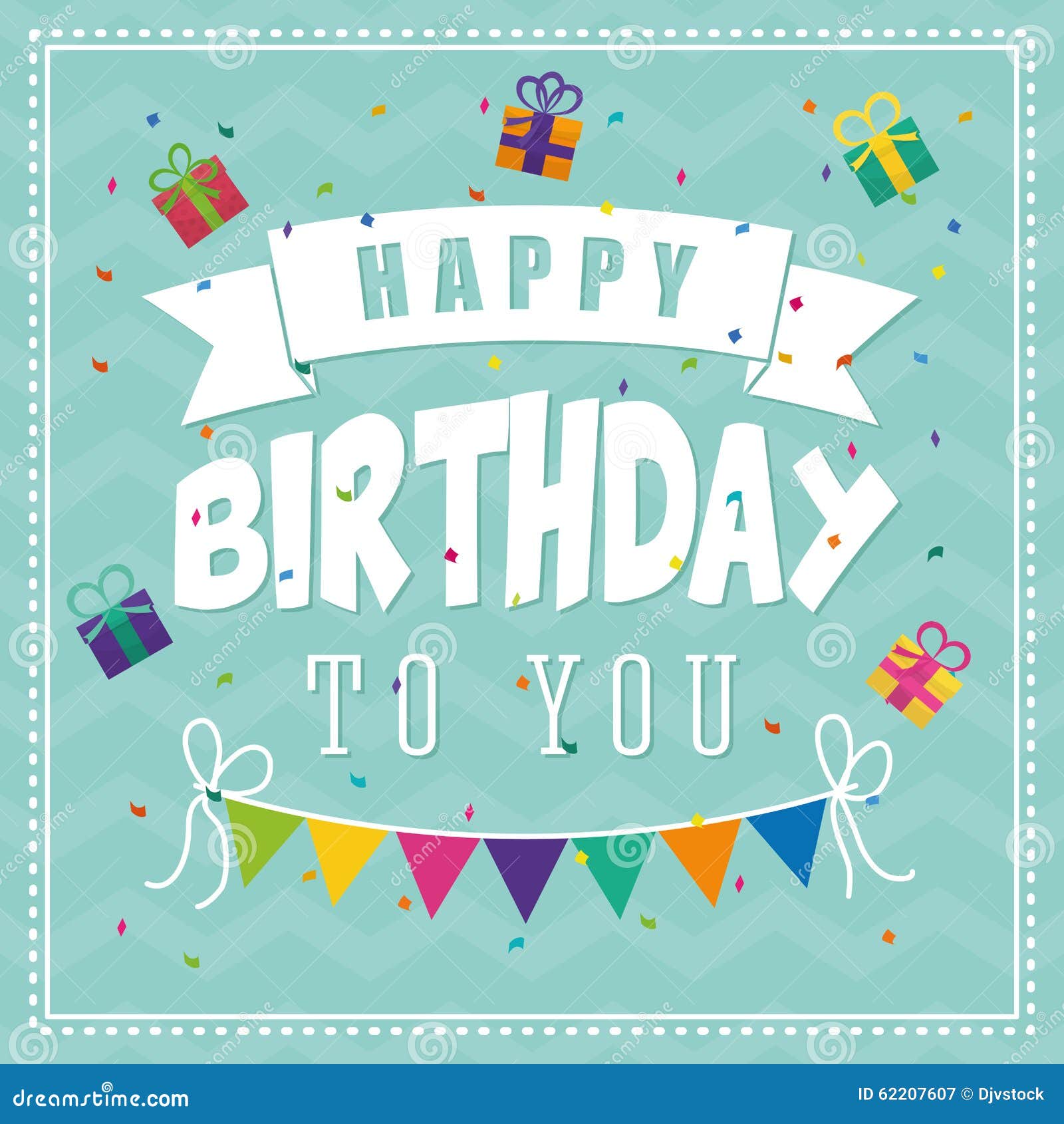 Happy Birthday Colorful Card Stock Vector - Illustration of gift