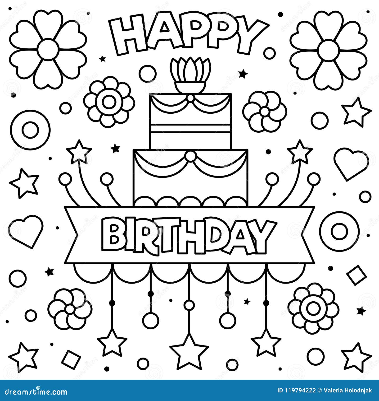 Coloring Page. Vector Illustration. Stock Vector - Illustration of ...