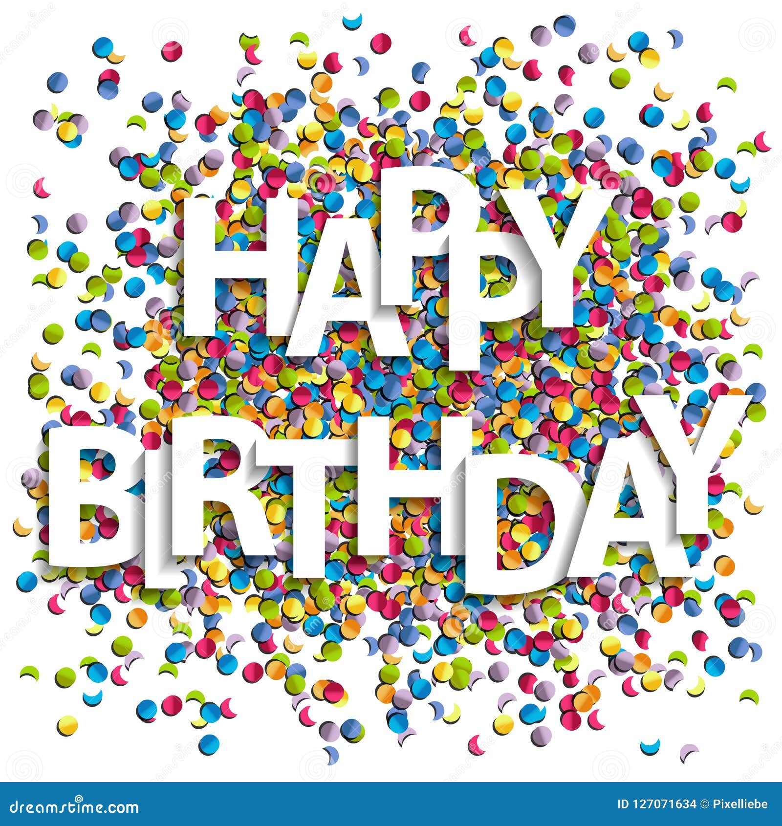 Happy Birthday with Confetti Background Vector Stock Vector
