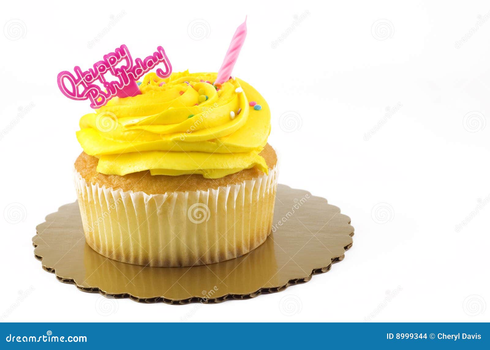 Happy Birthday Cupcake Stock Photo. Image Of Cupcake, Bake - 8999344