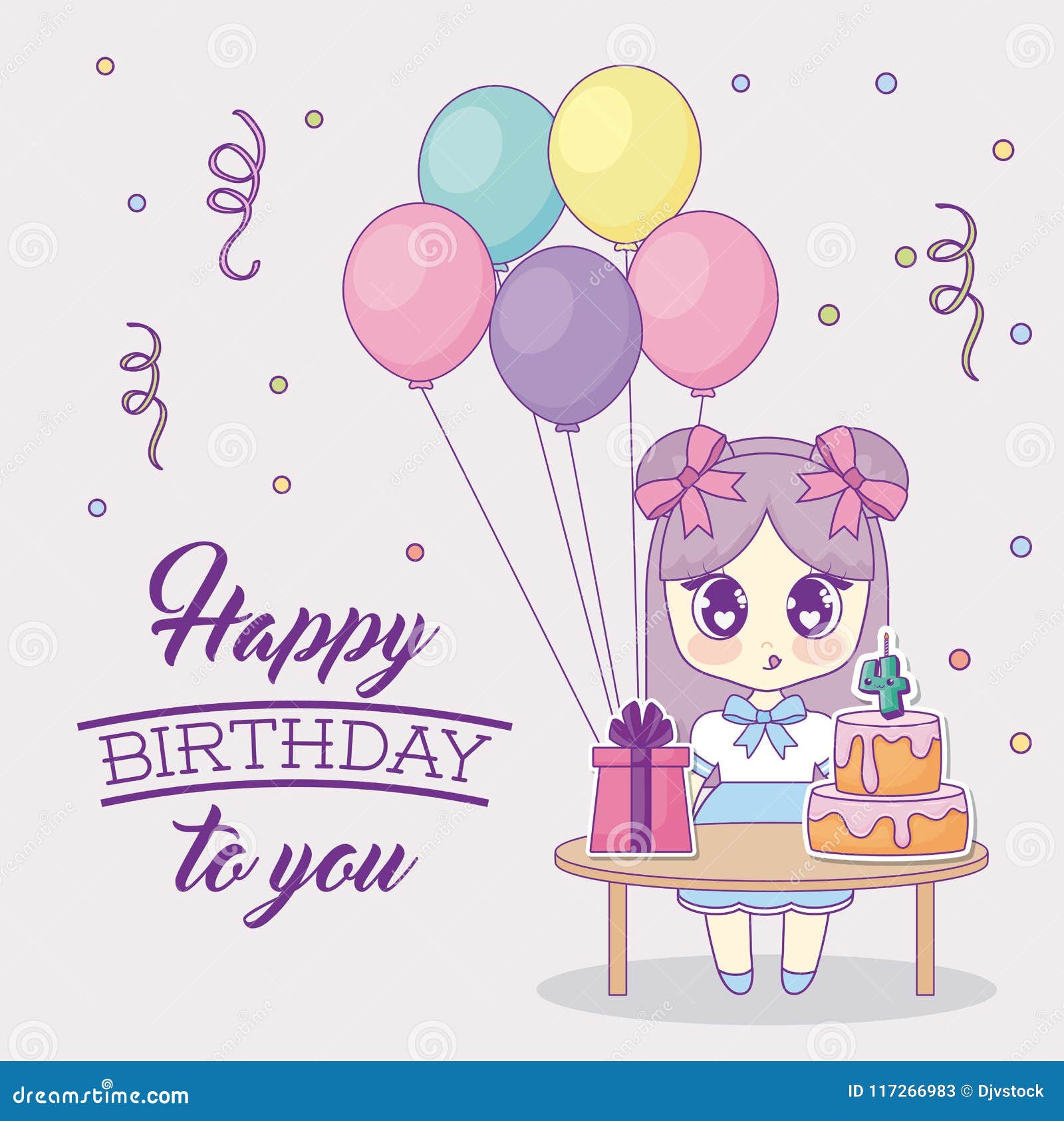Happy birthday design stock vector. Illustration of anime - 117266983