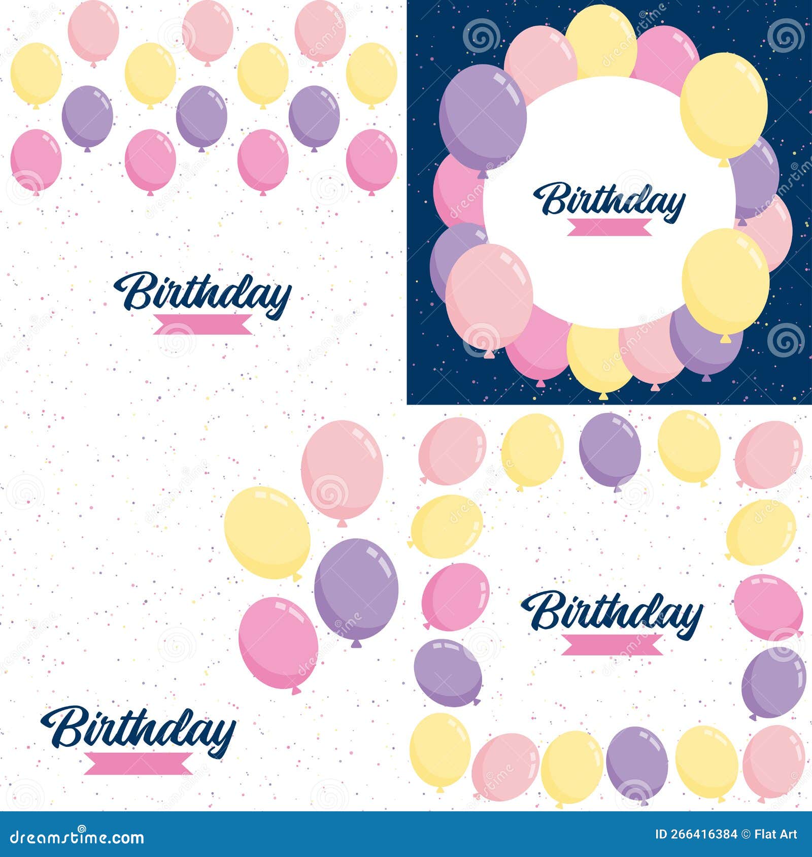 Happy Birthday Design with a Pastel Color Scheme and a Hand-drawn Cake ...