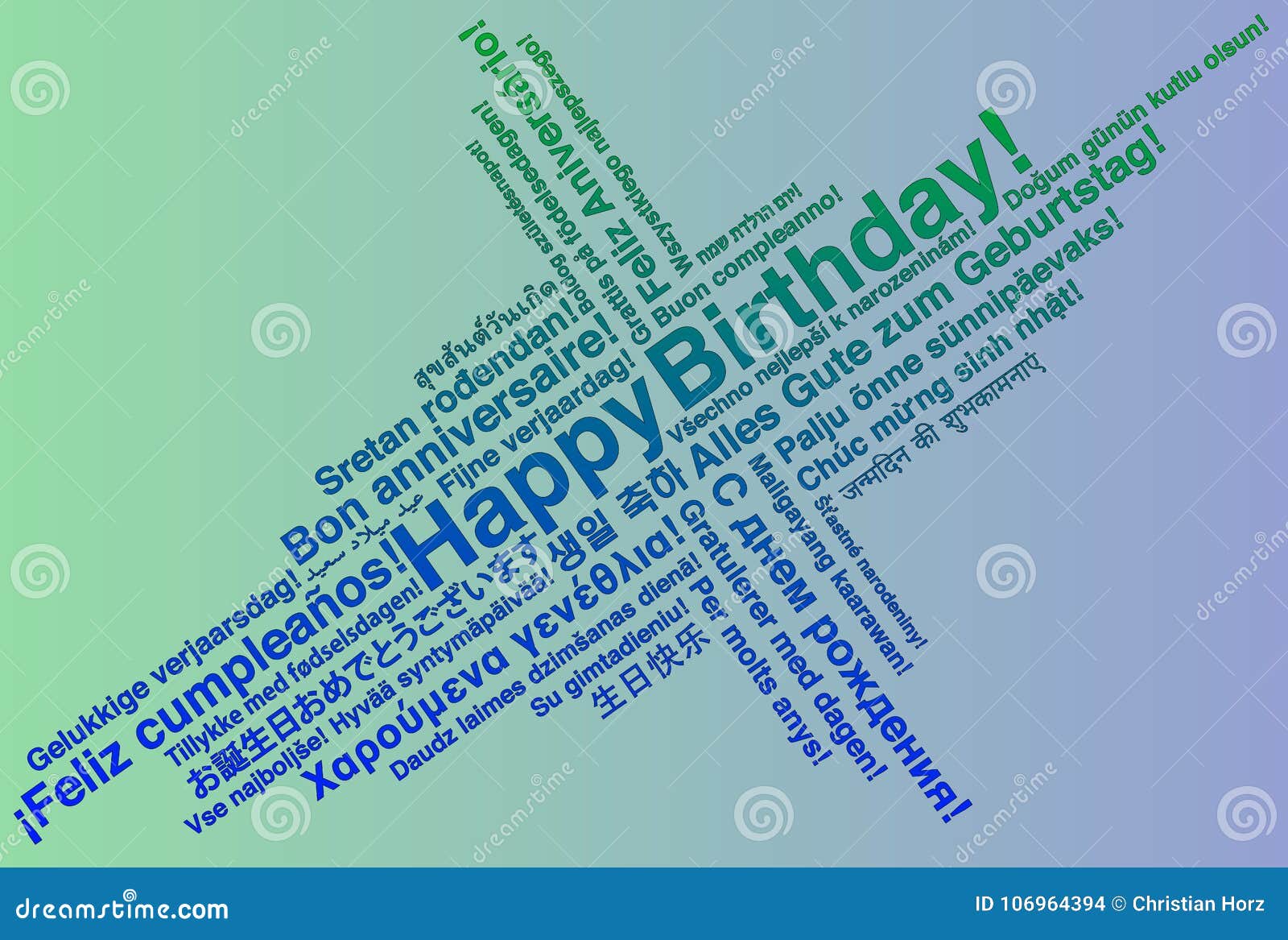 Happy Birthday In Different Languages Greeting Card Stock Illustration Illustration Of Greek Dutch