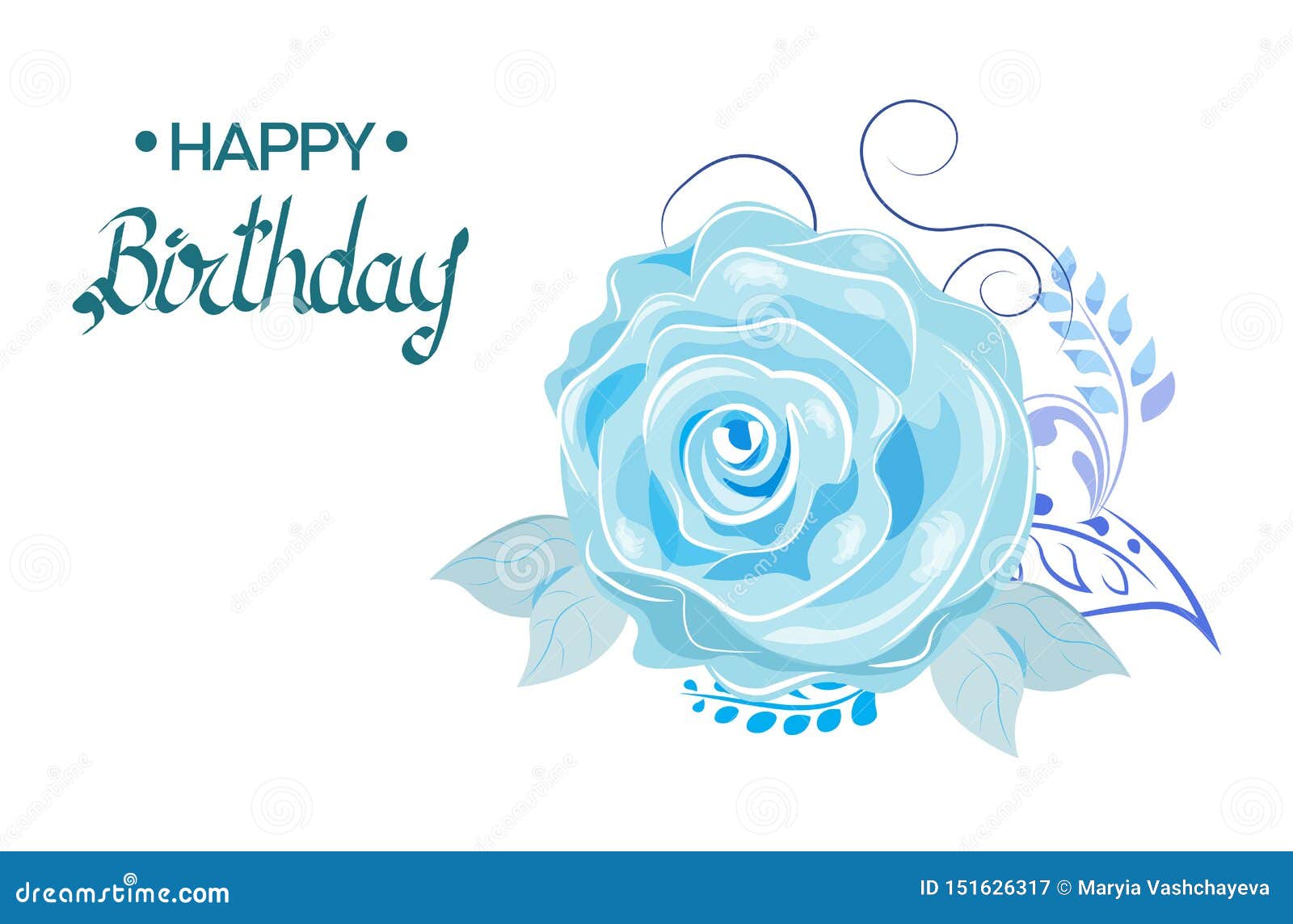 Happy birthday flower card stock vector. Illustration of heraldic ...