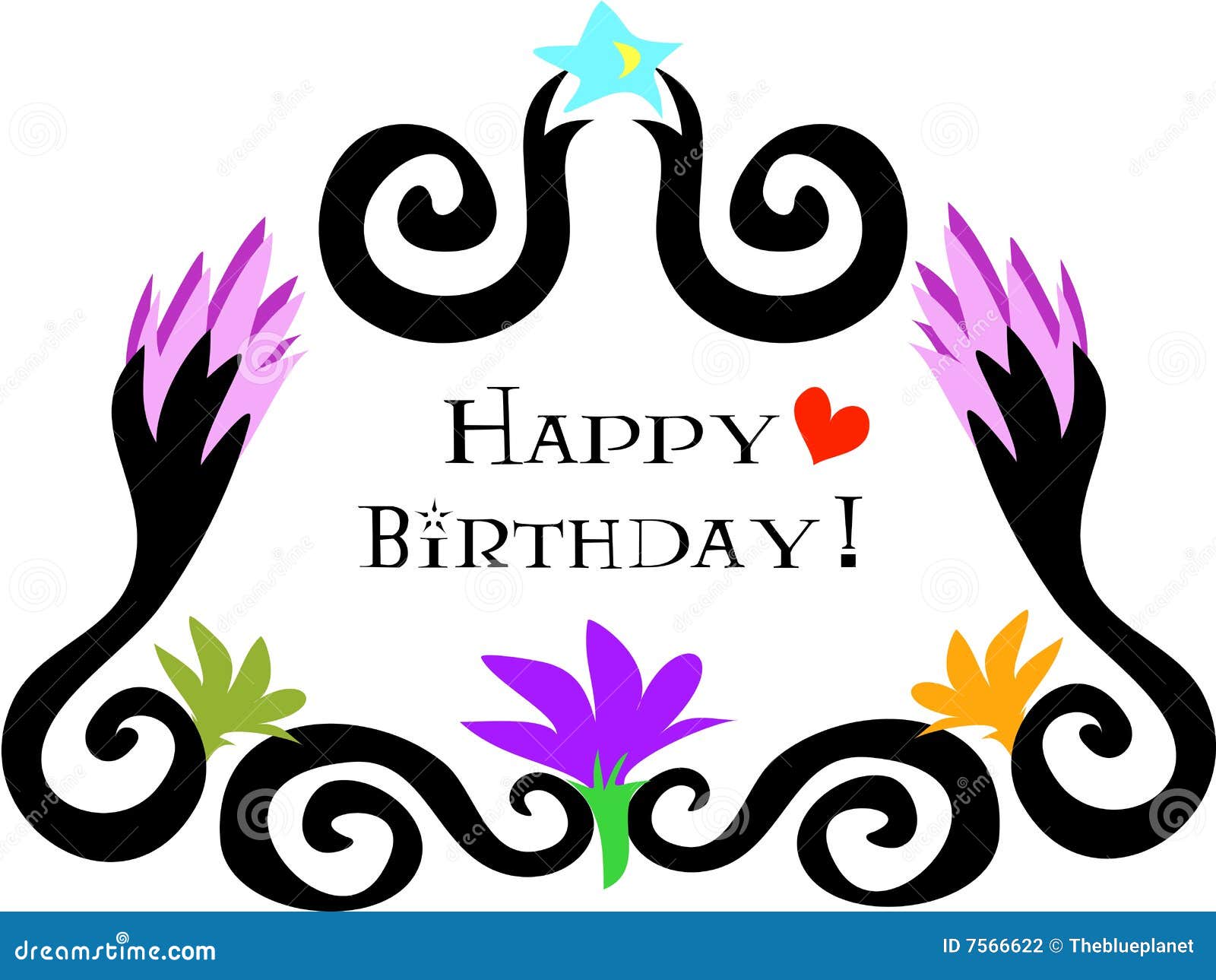 Happy Birthday Flower Frame Stock Vector Illustration of greeting