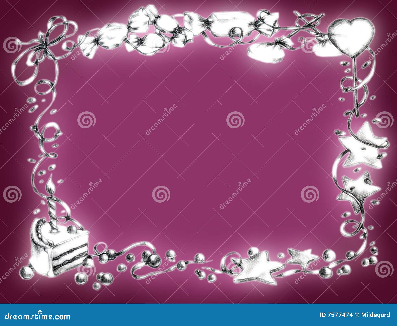 Happy Birthday Frame Pink Stock Illustration Illustration Of