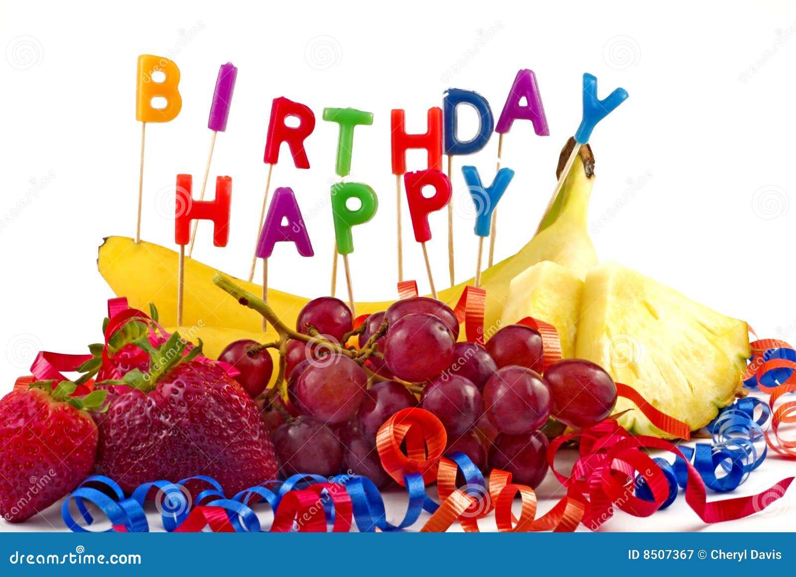 Happy Birthday Fruit Royalty Free Stock Photography 