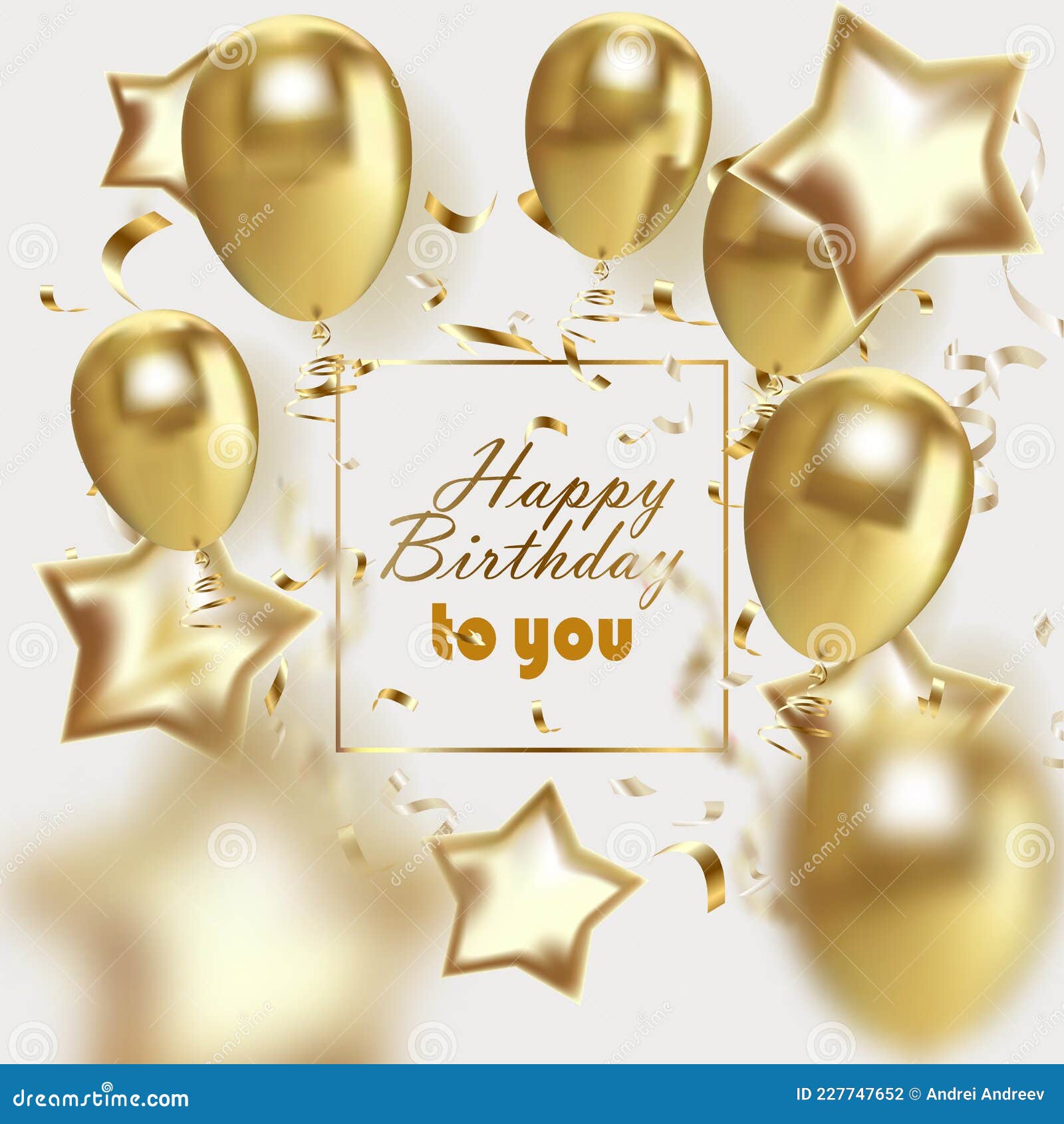 Happy Birthday Golden Foil Confetti and White and Glitter Gold Balloons