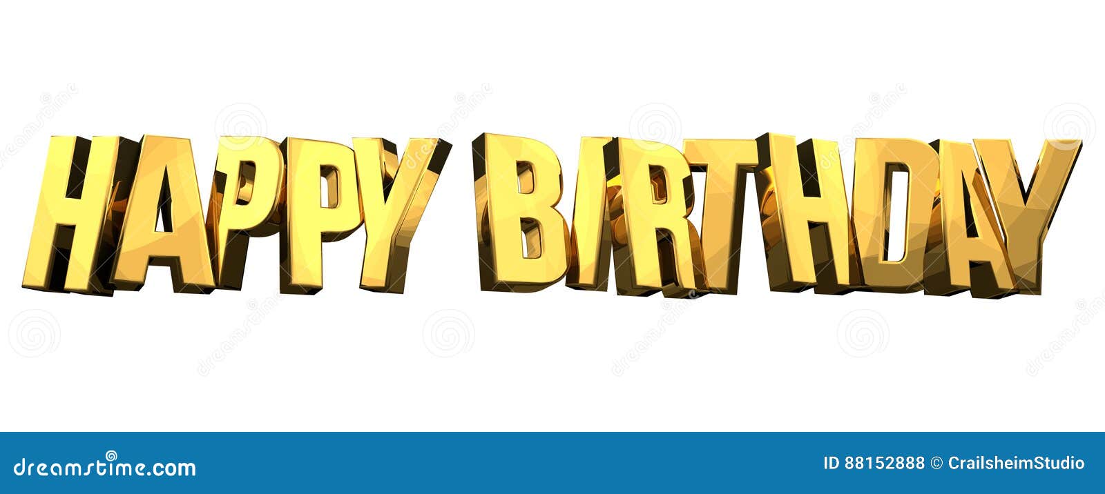 Happy Birthday Golden Isolated 3d Render Symbol Bold Font Stock ...