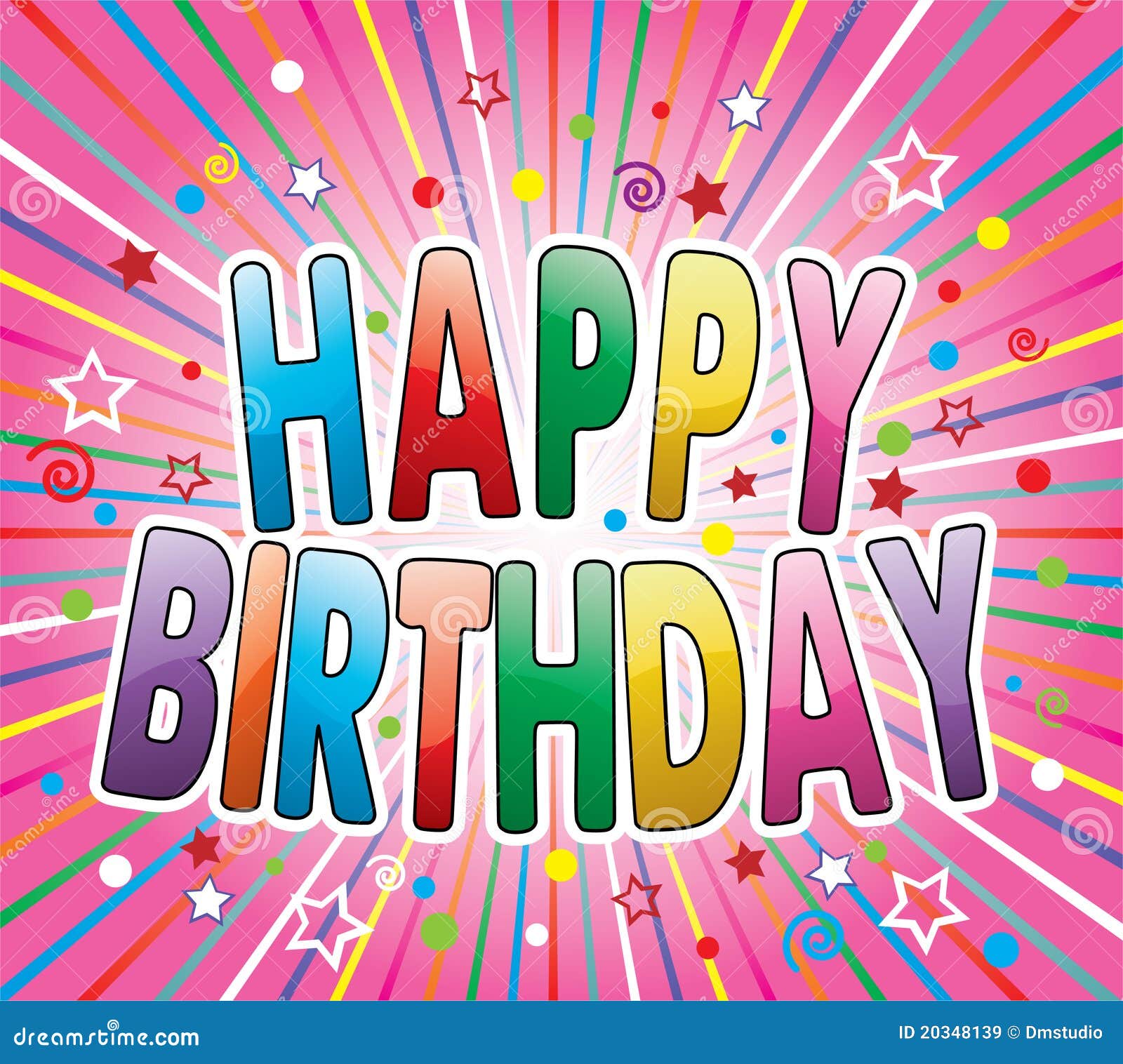 Happy birthday greeting stock vector. Illustration of event - 20348139