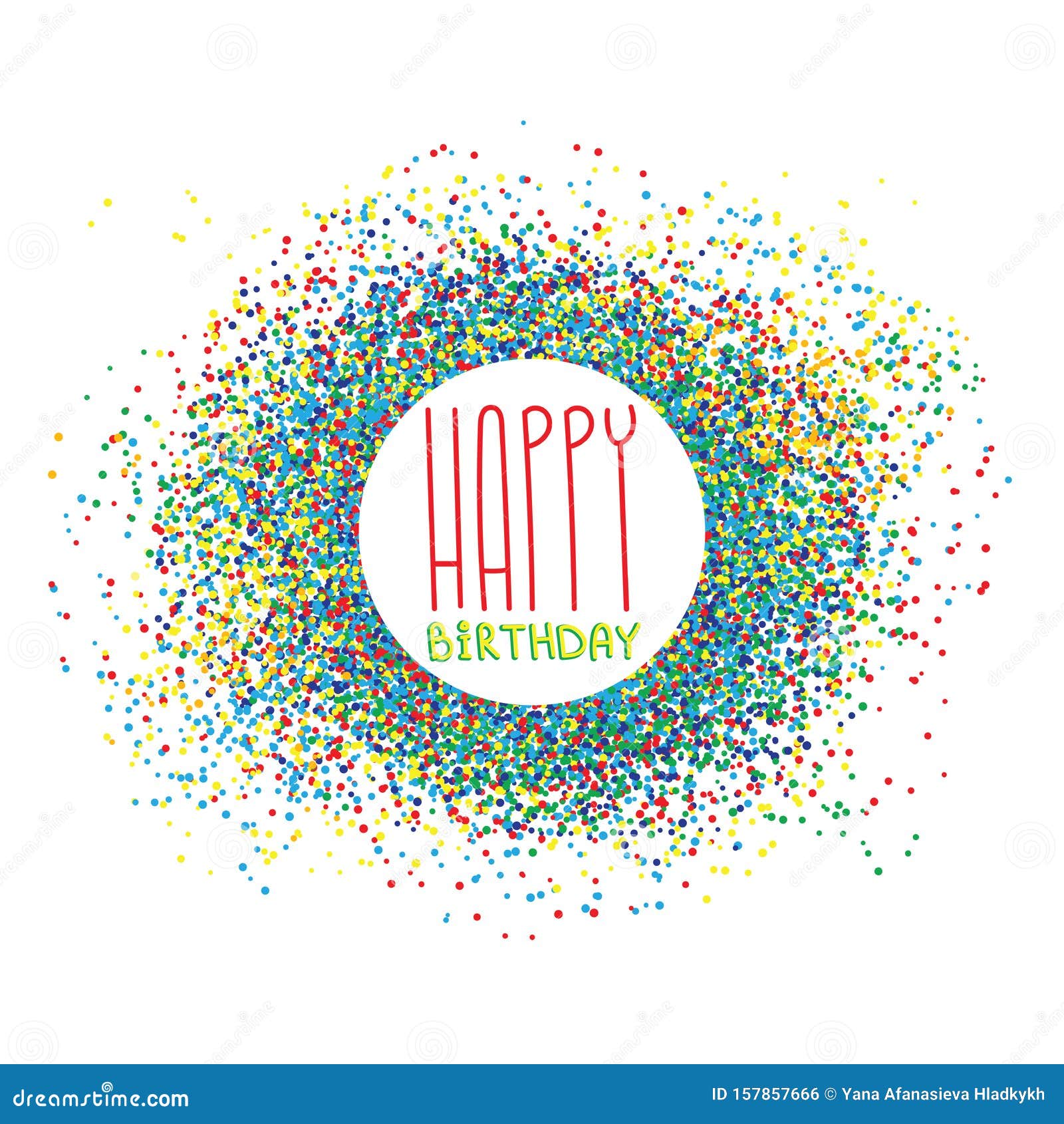 Happy Birthday Greeting Card Celebration Postcard Template Stock ...