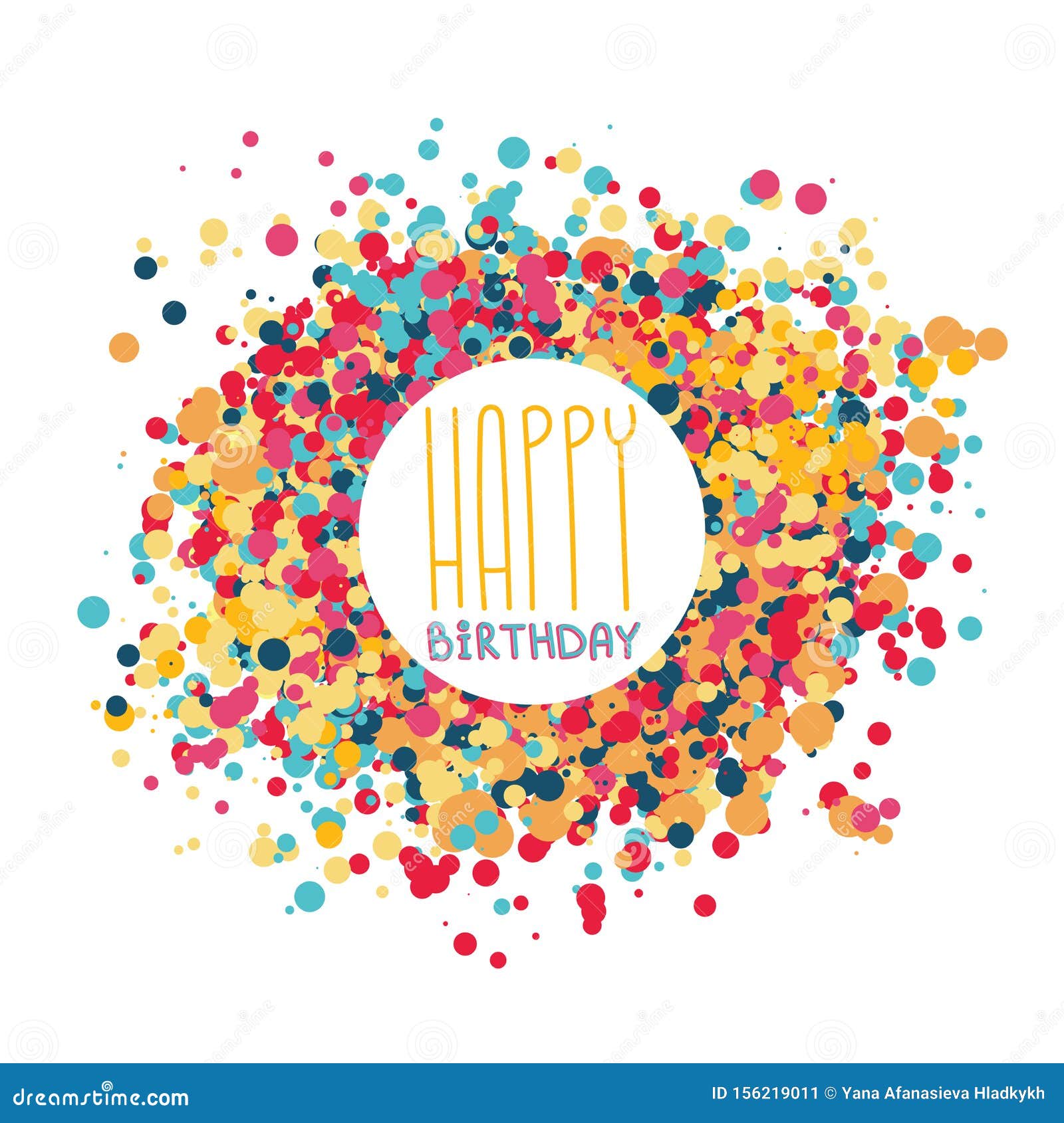 Happy Birthday Greeting Card Celebration Postcard Template Stock ...