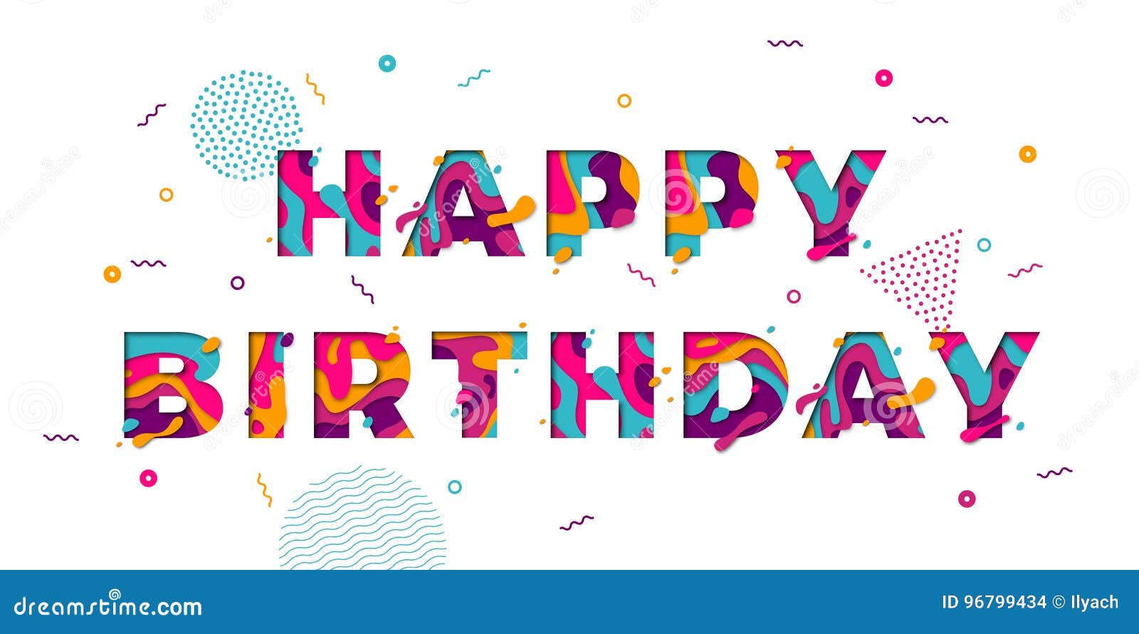 Download Happy Birthday Greeting Card Confetti Papercut Multi Color ...