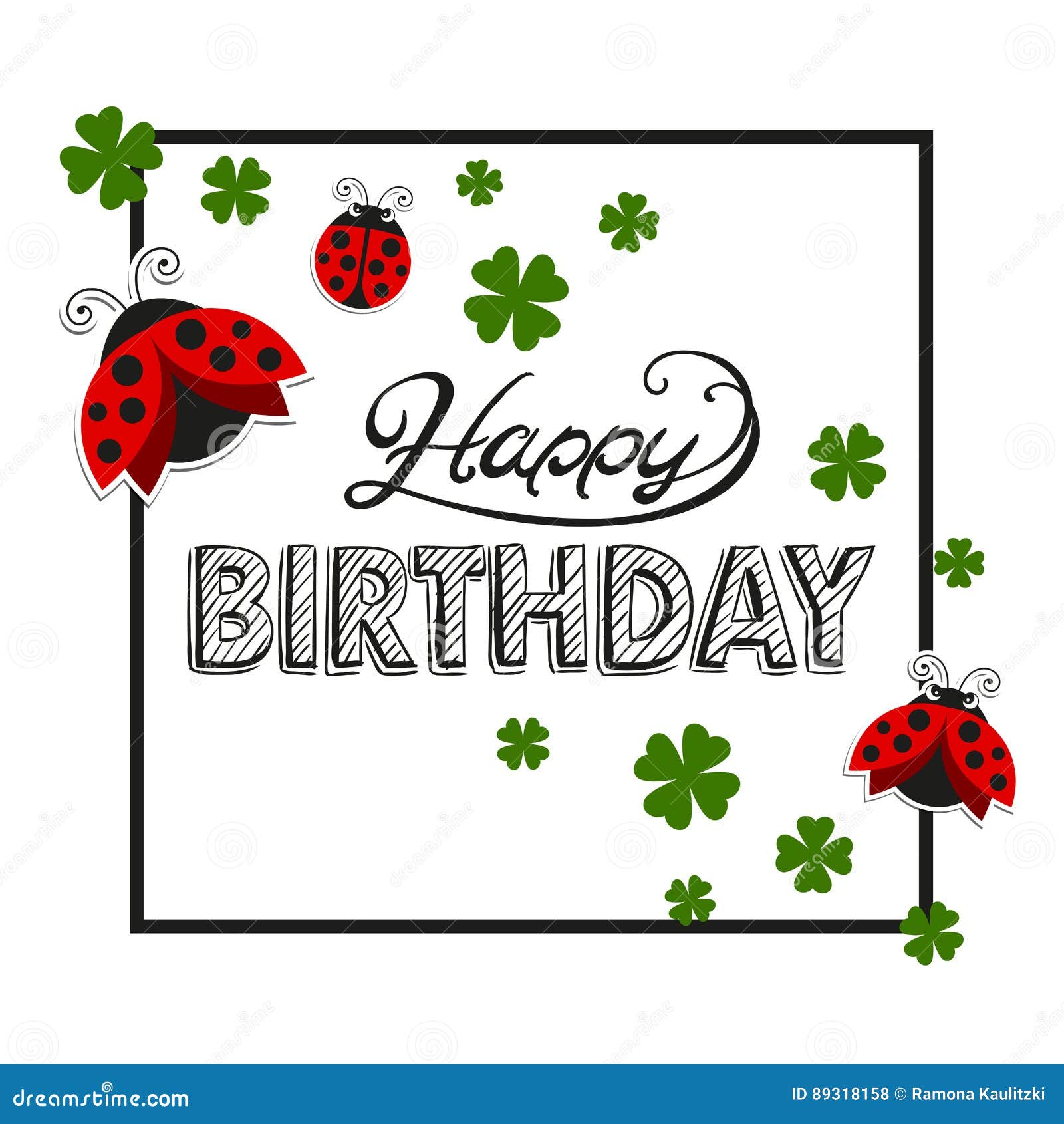 Happy Birthday Greeting Card Stock Illustration - Illustration of ...