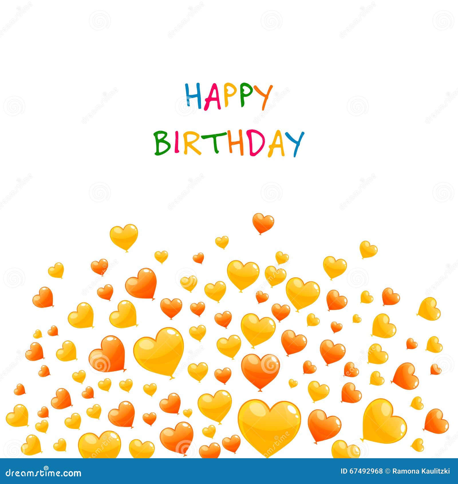 Happy Birthday Greeting Card Stock Illustration - Illustration of heart ...
