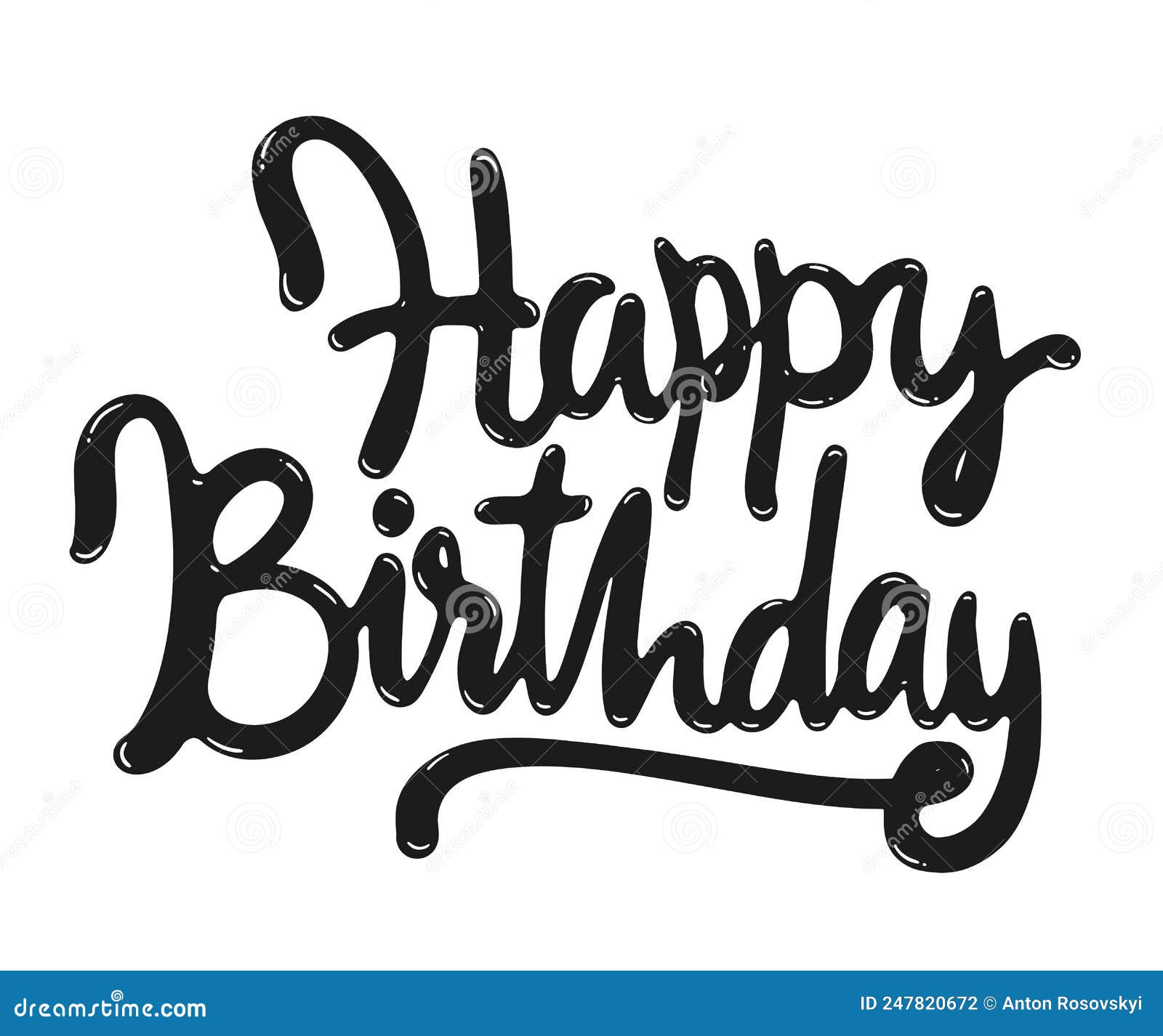 Happy Birthday Greeting Card with Lettering Design Stock Vector ...