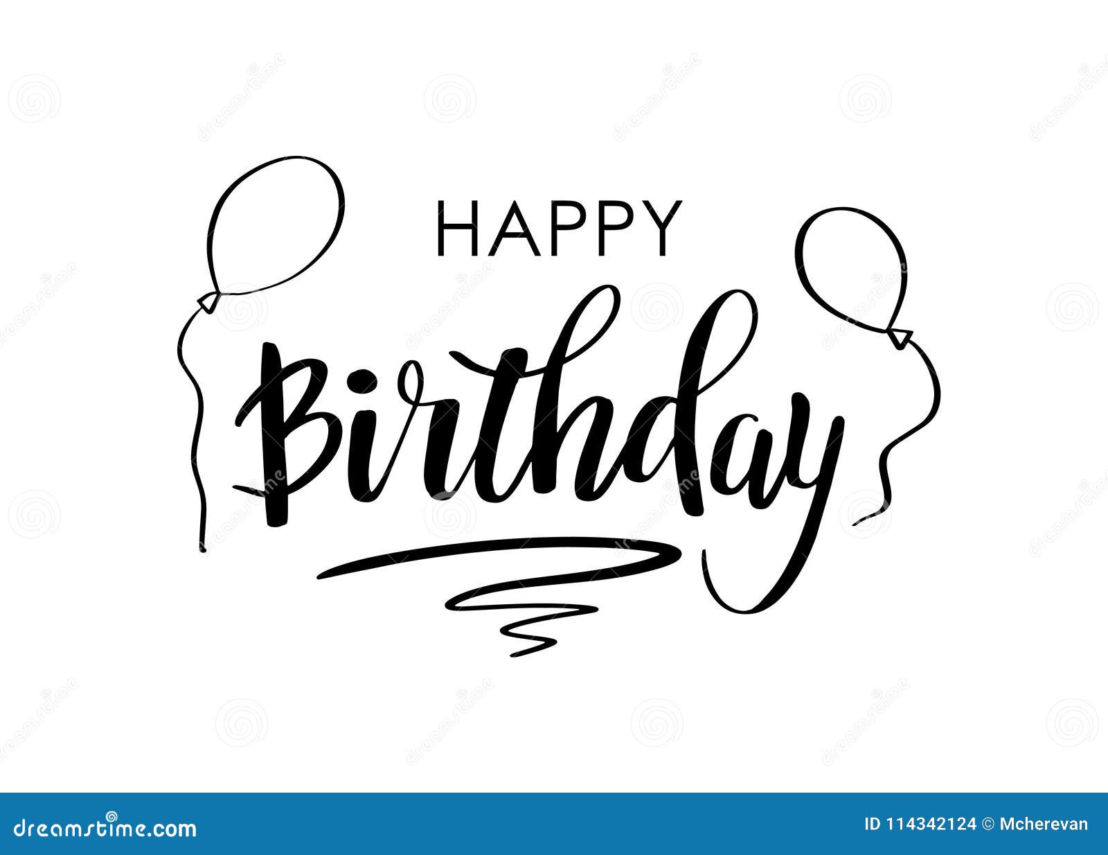 Happy Birthday Greeting Card with Lettering Design Stock Illustration ...