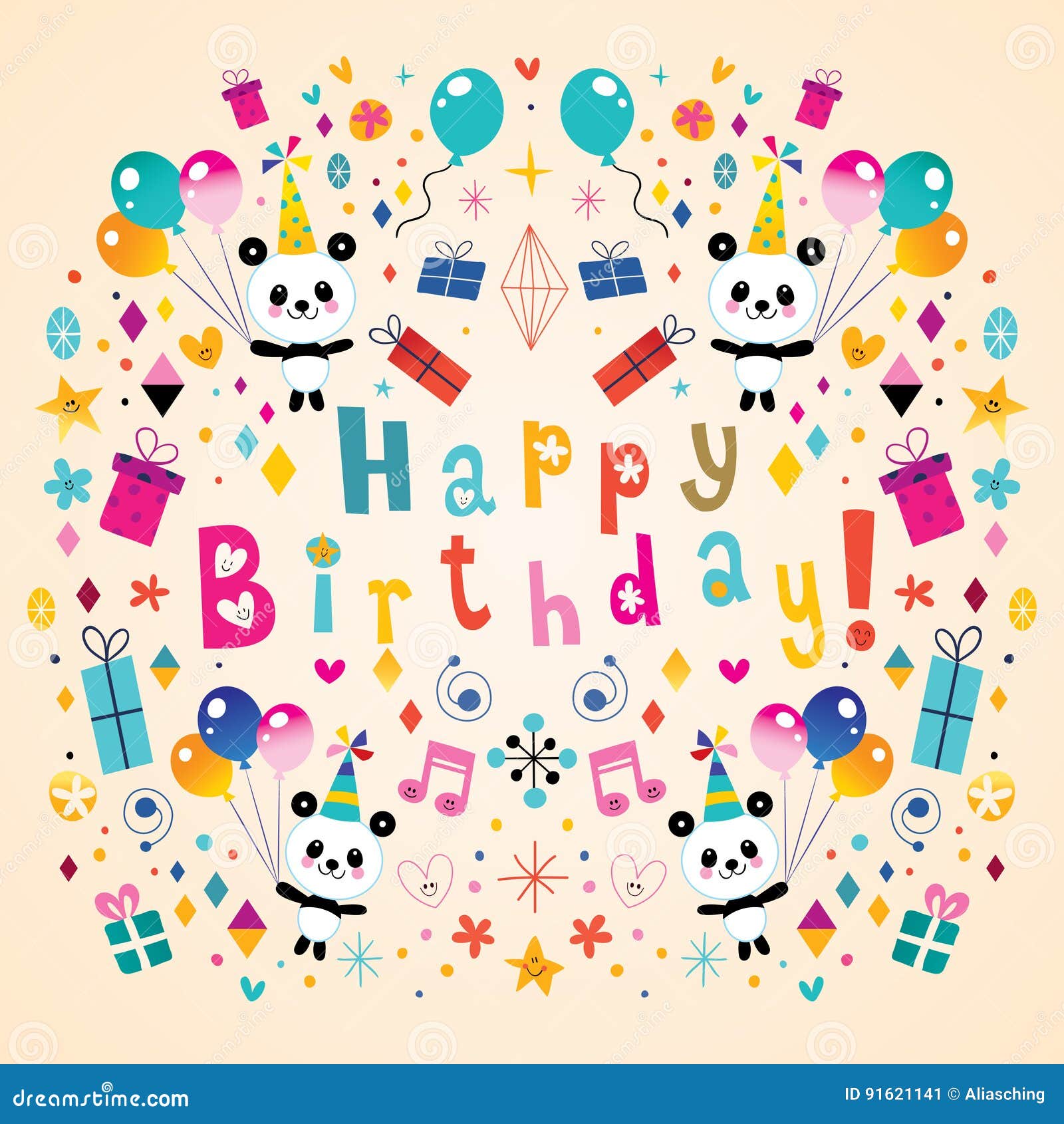 Happy Birthday stock vector. Illustration of text, lettering - 91621141