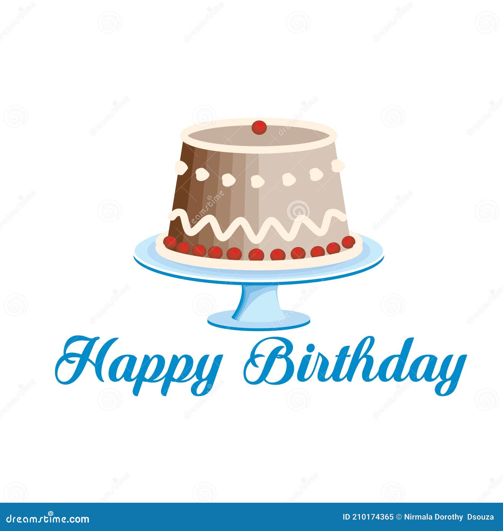 Happy Birthday Greeting Card with Typography Design Stock Vector ...