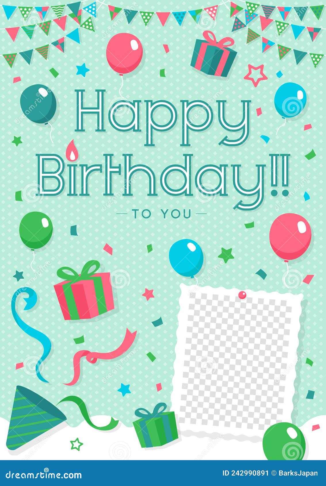 Happy Birthday Greeting Card Vector Illustration Stock Vector ...