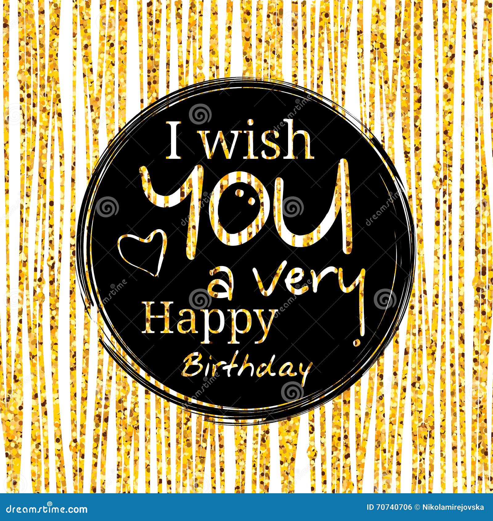 Download Happy Birthday Greeting Card. Wishing In Black Circle On Golden Pattern, Texture. Vector. Stock ...