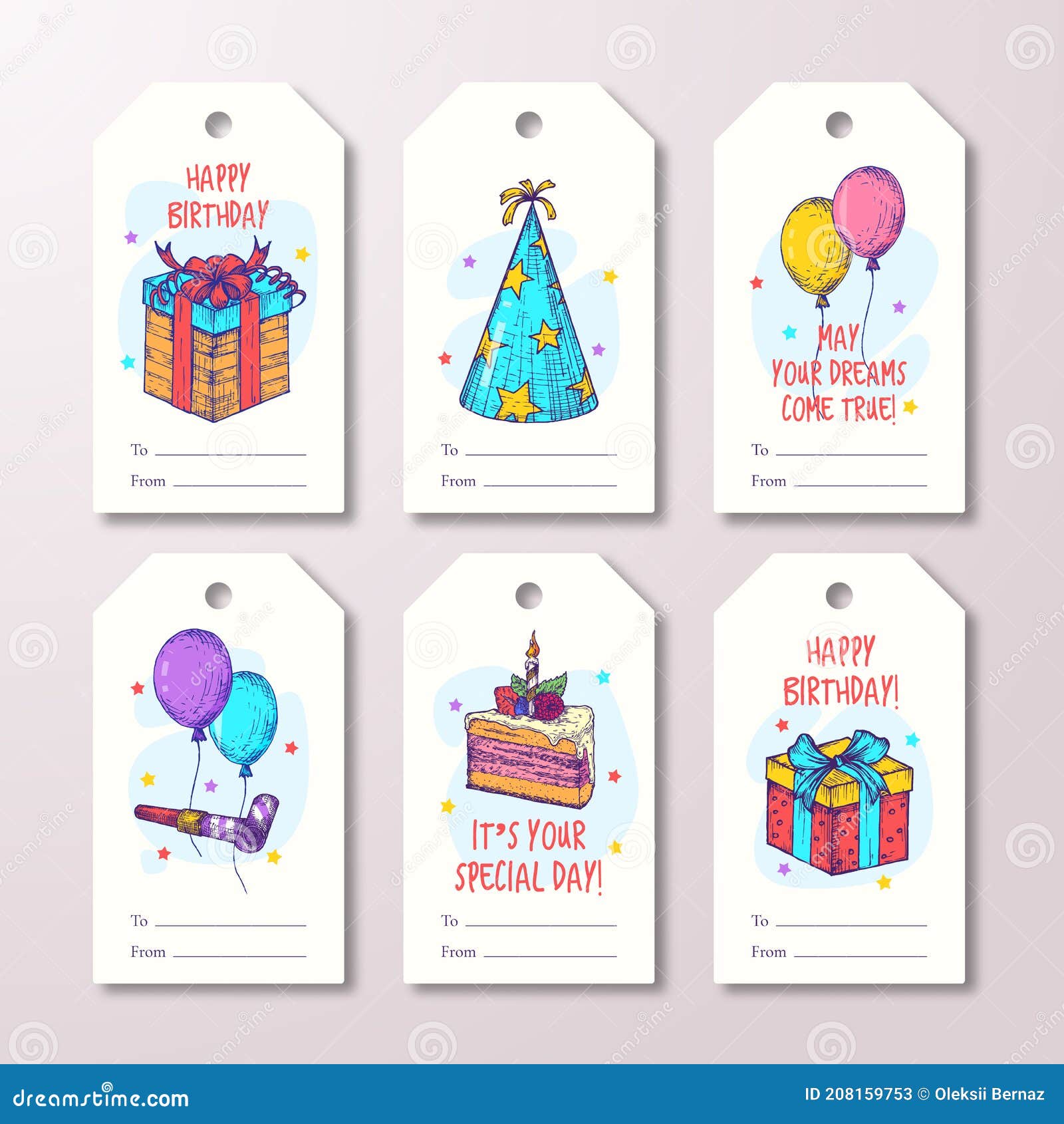 Happy Birthday Greeting Cards or Ready-to-Use Gift Tags or Labels Regarding Birthday Labels Template Free