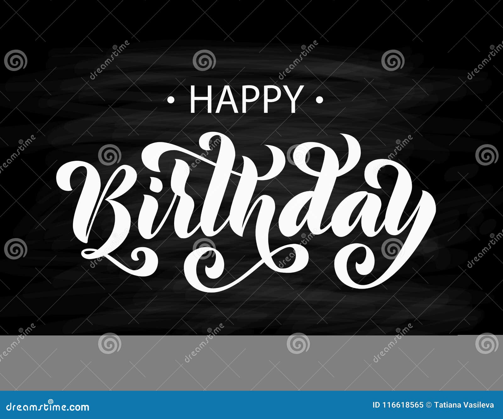 Happy Birthday. Hand Drawn Lettering Card. Modern Brush Calligraphy