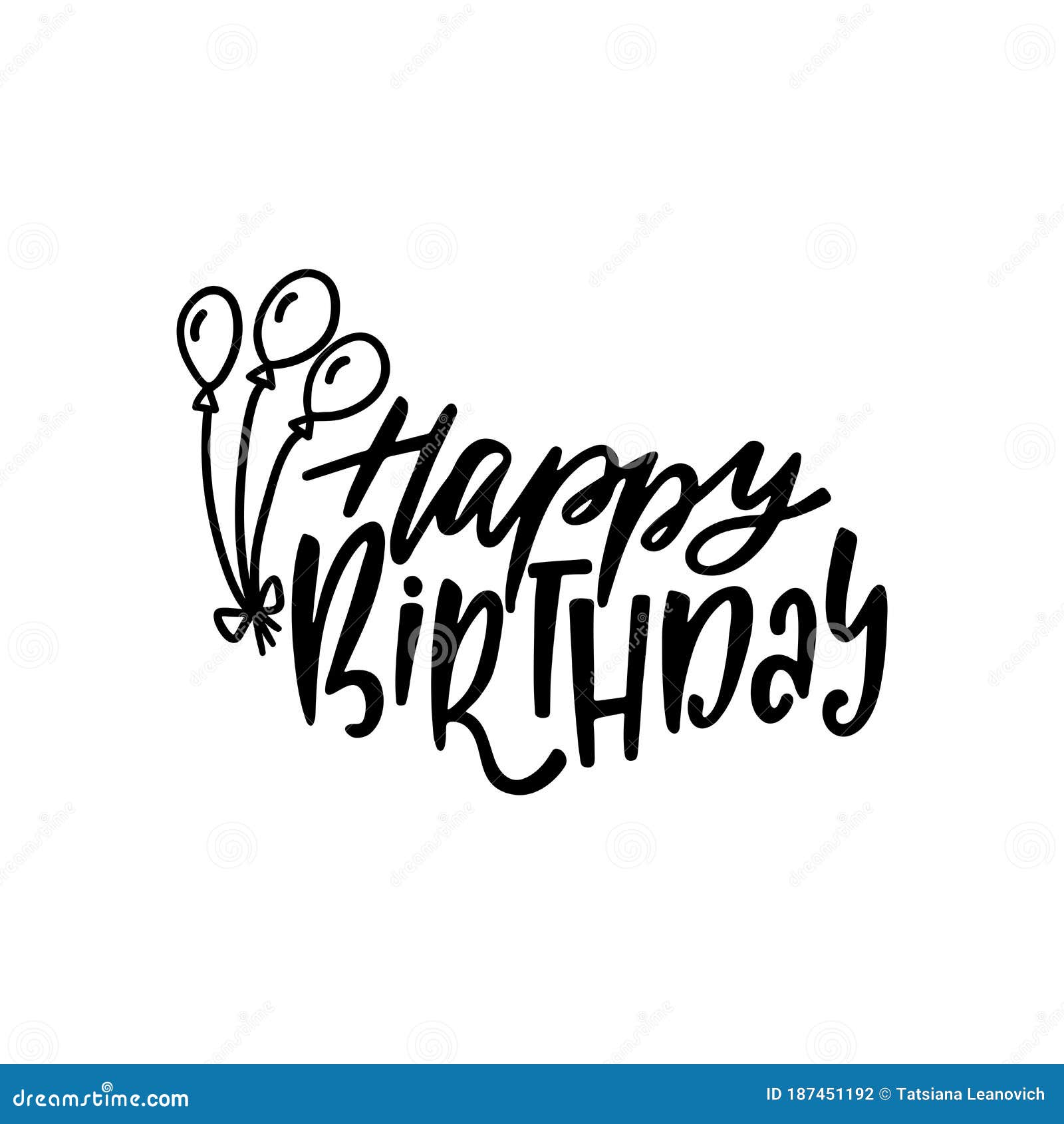 Happy Birthday Hand Drawn Typography Design. Handwritten Lettering ...