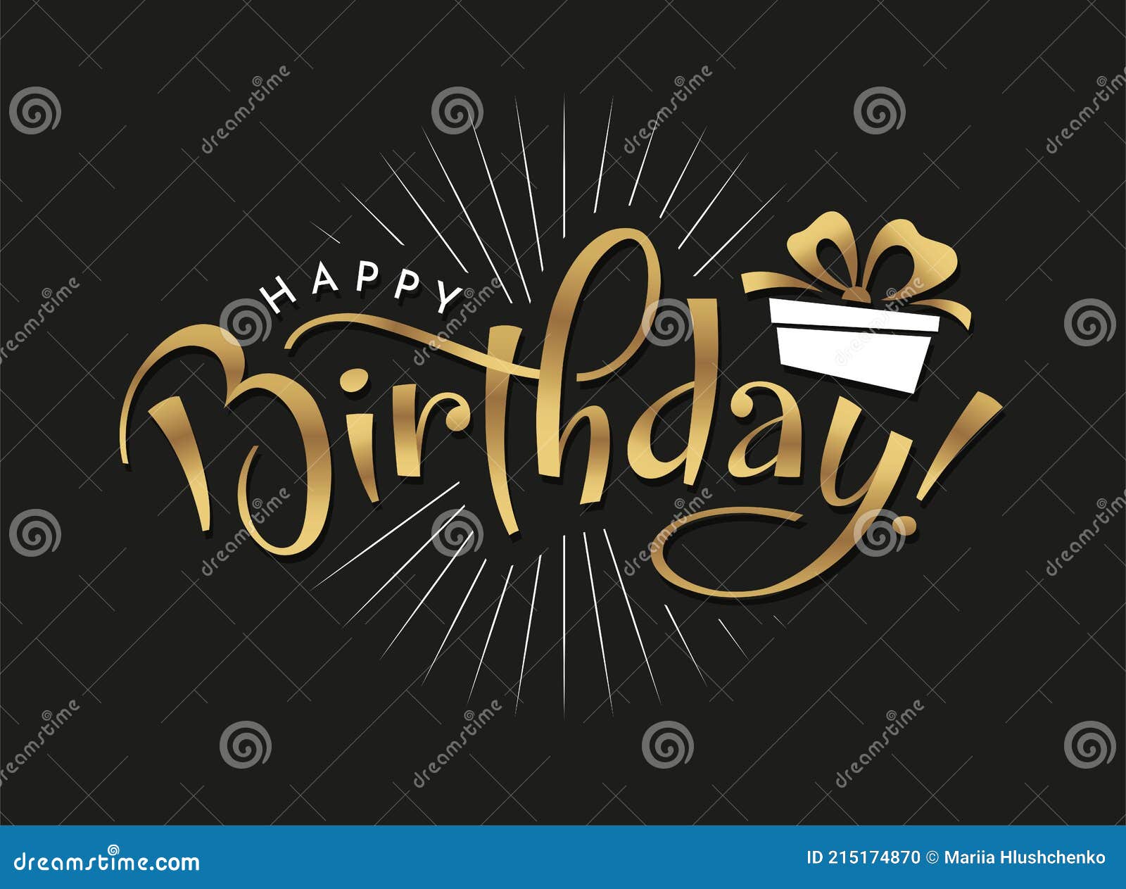 Happy Birthday Hand Drawn Typography Stock Vector - Illustration of ...