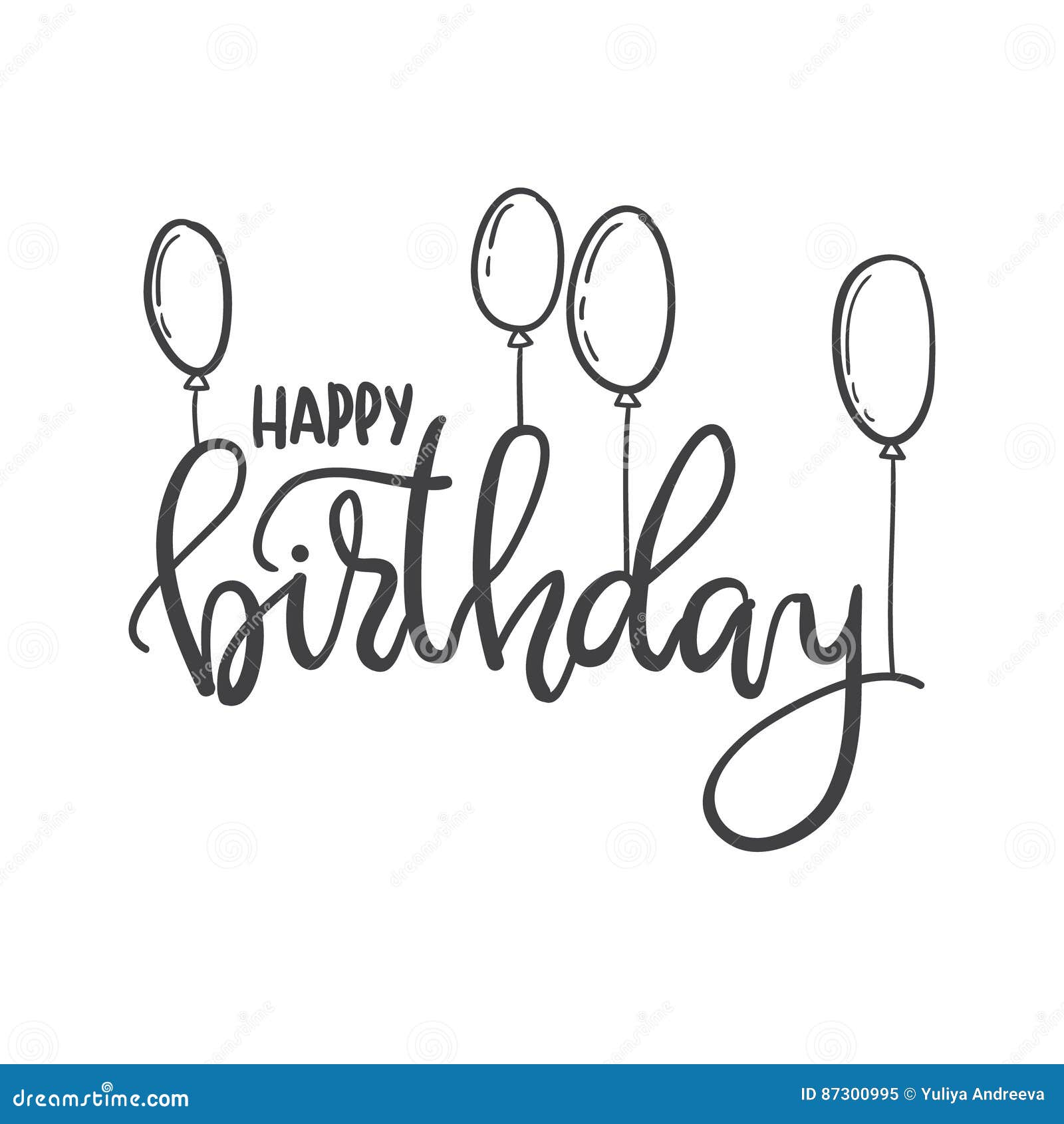 Happy Birthday. Hand Lettering Typography Template. for Posters ...