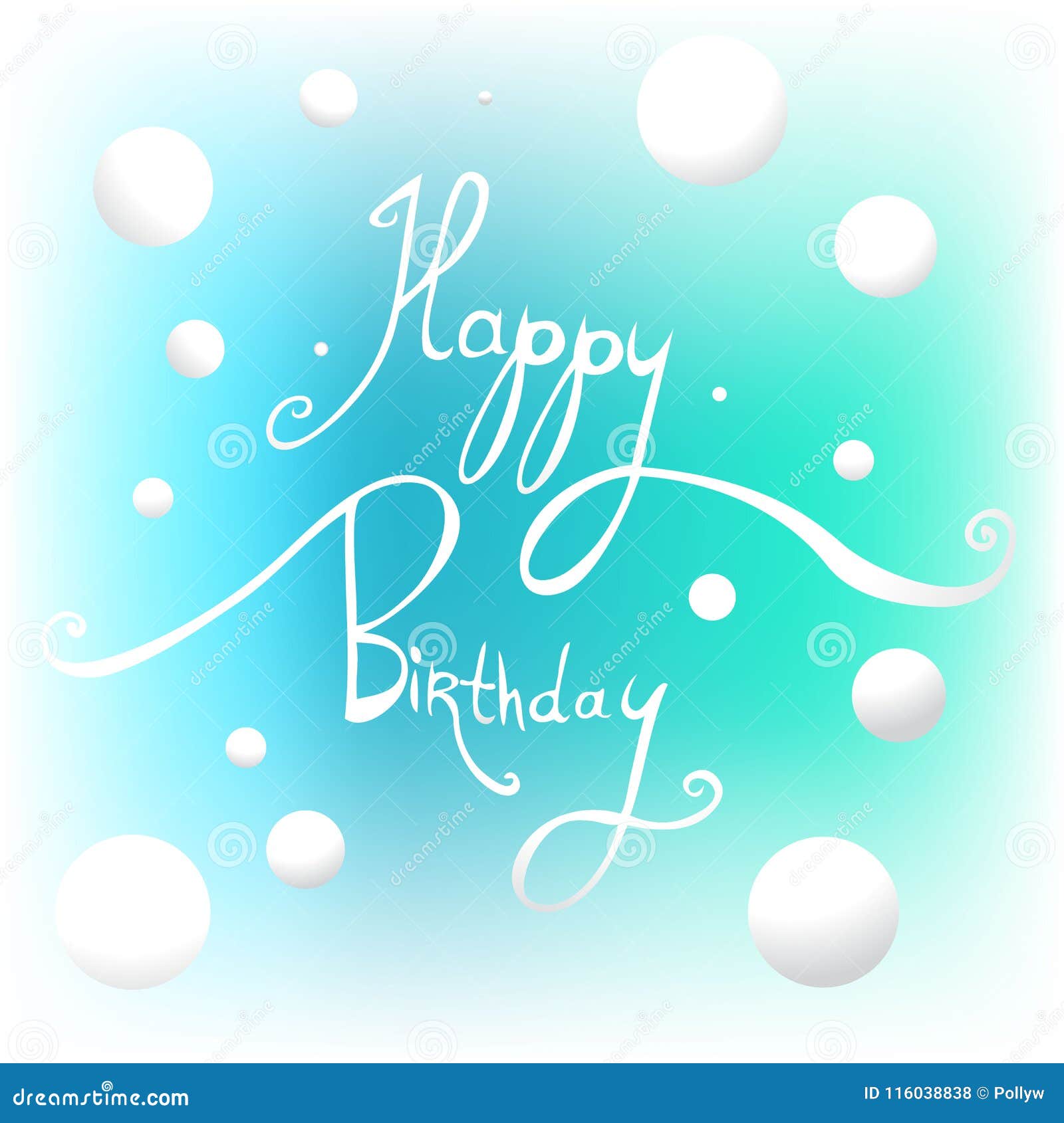 Happy Birthday Hand Write Card . Stock Vector - Illustration of
