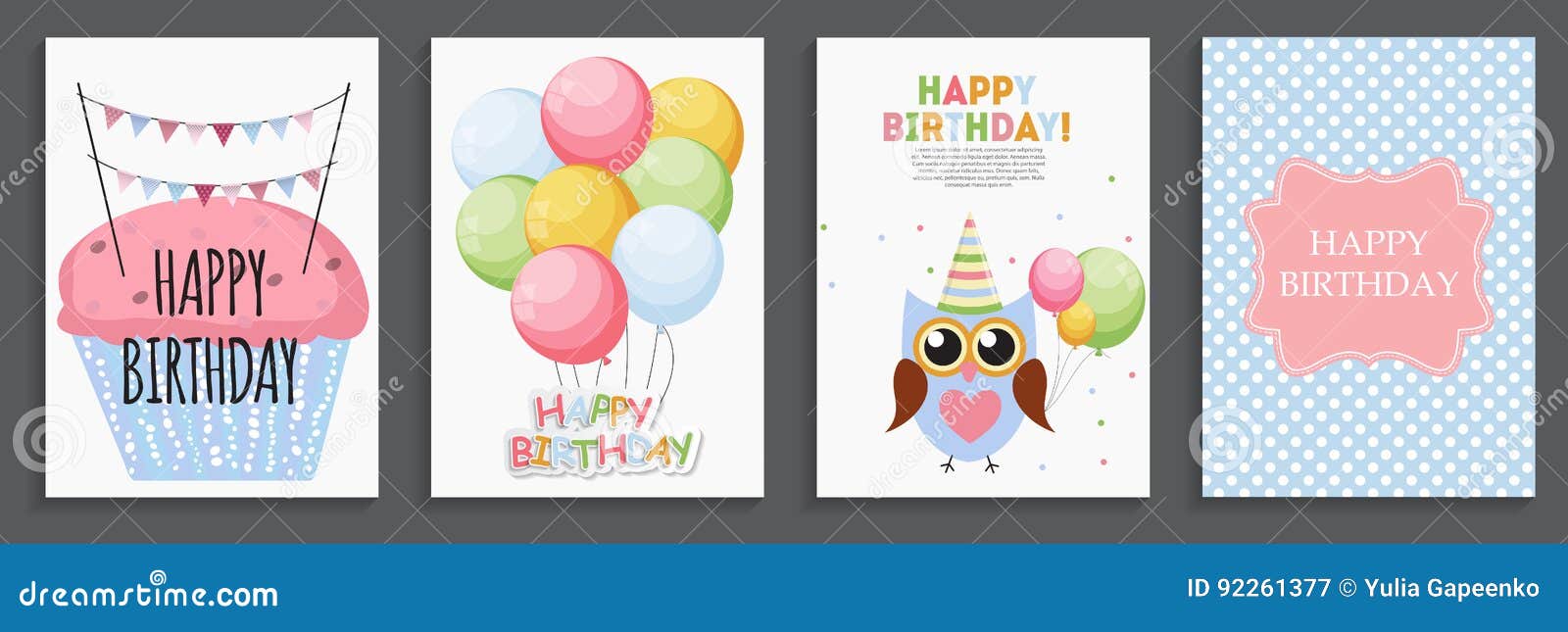 Happy Birthday, Holiday Greeting and Invitation Card Template S Stock ...