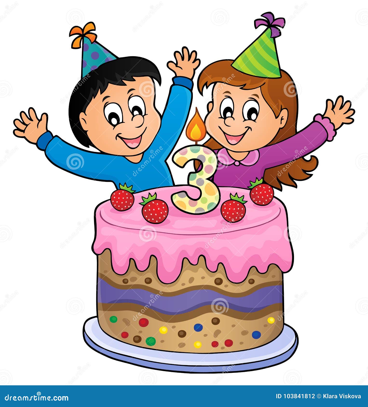Happy Birthday Image for 3 Years Old Stock Vector - Illustration of ...