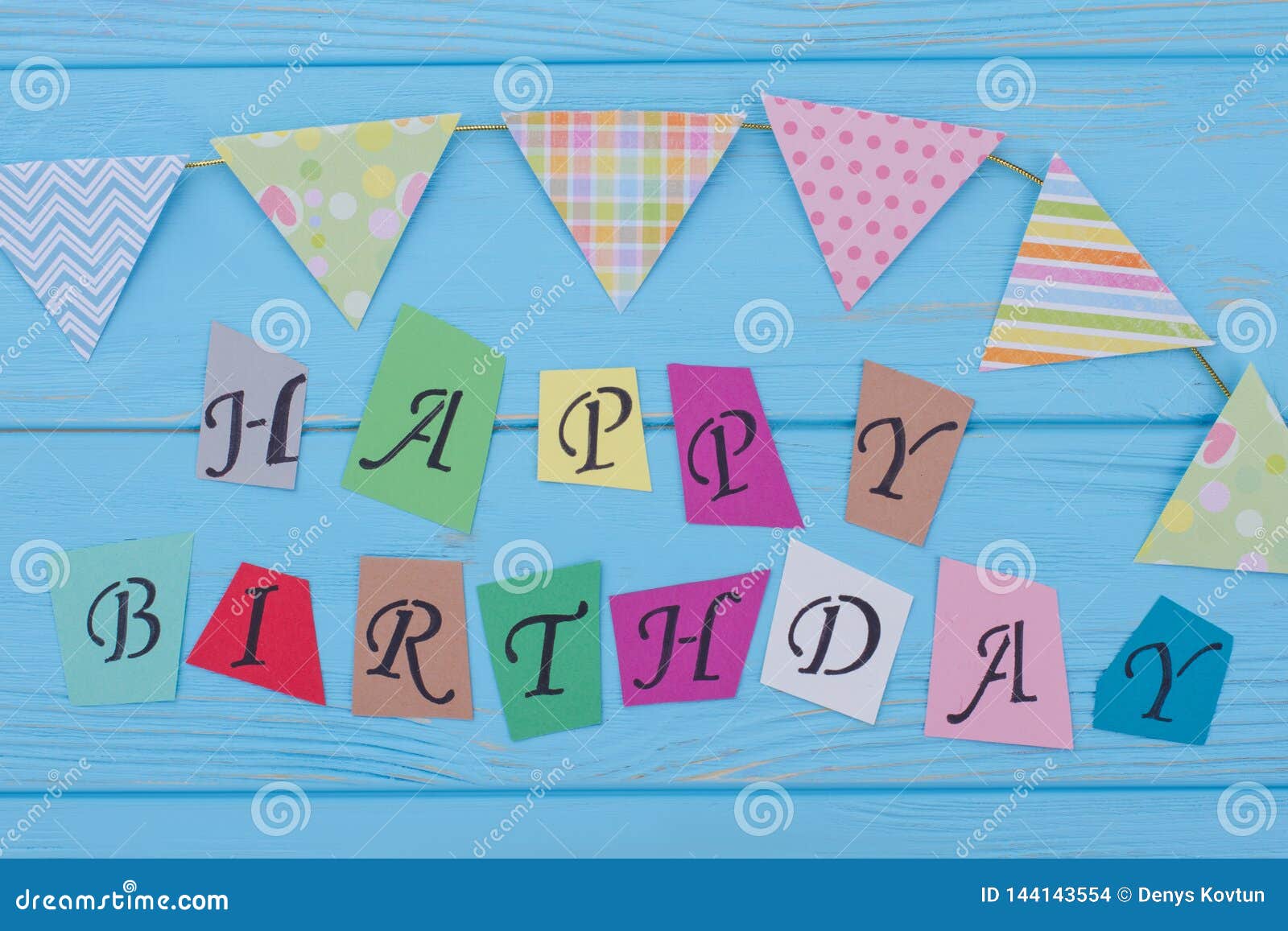 Happy Birthday Inscription From Colorful Letters. Stock Photo - Image ...