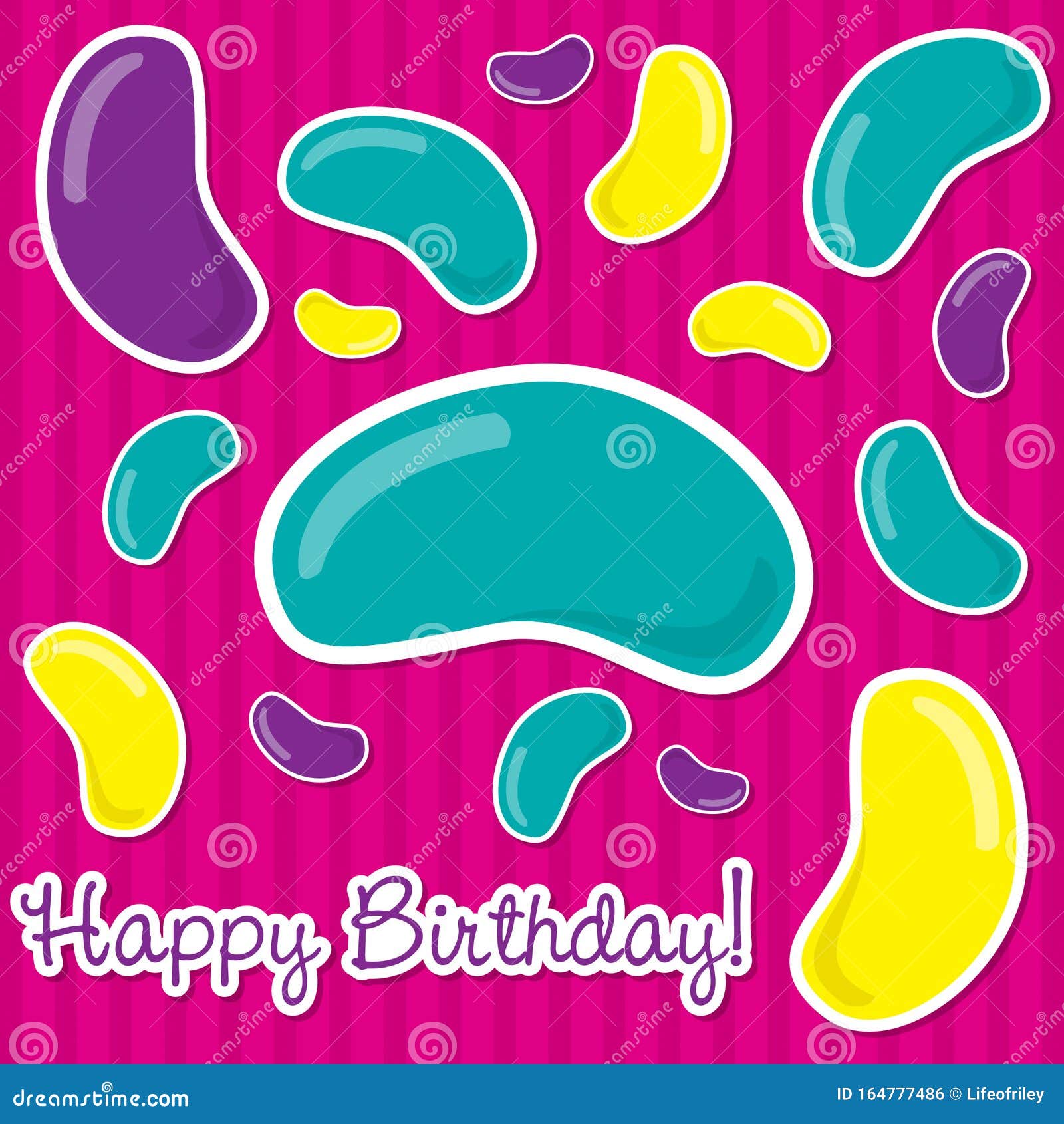 Happy Birthday Jelly Bean Card Stock Vector - Illustration of dinner