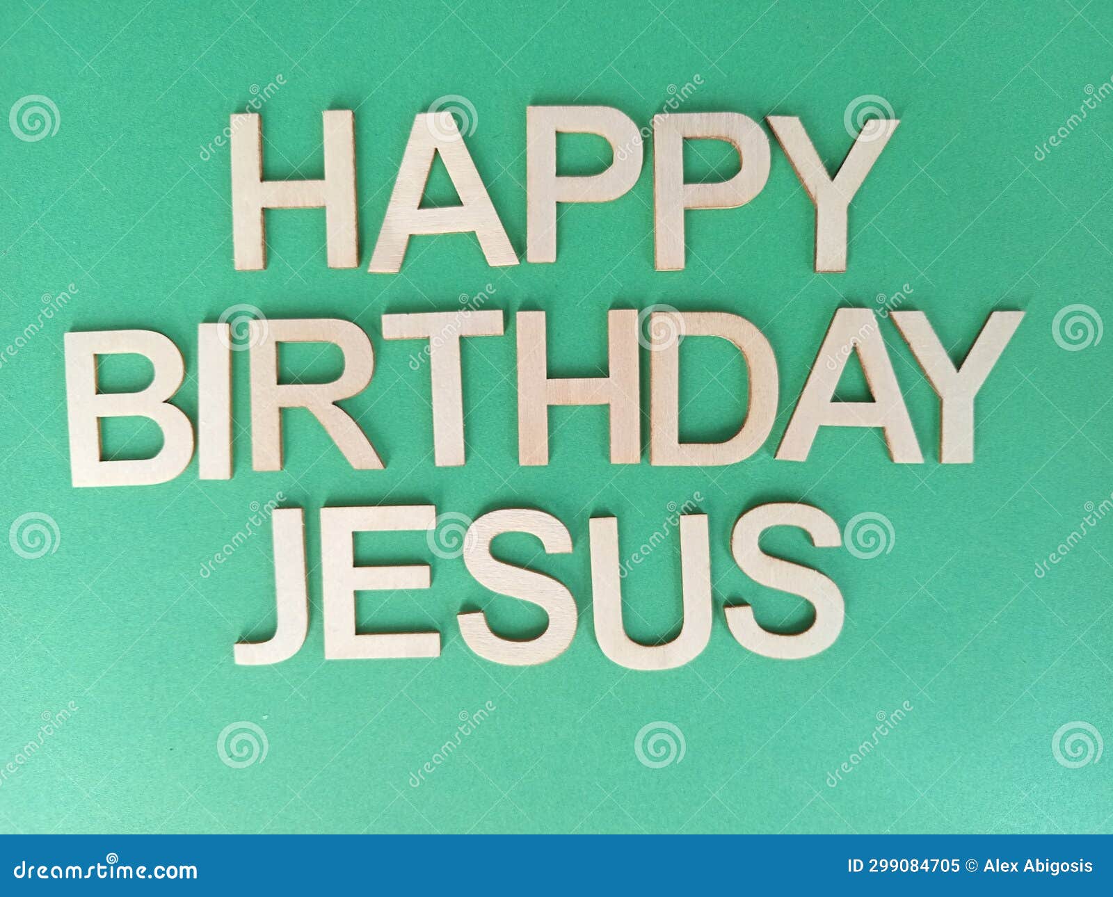 Happy Birthday Jesus Message on a Green Background Stock Image - Image ...