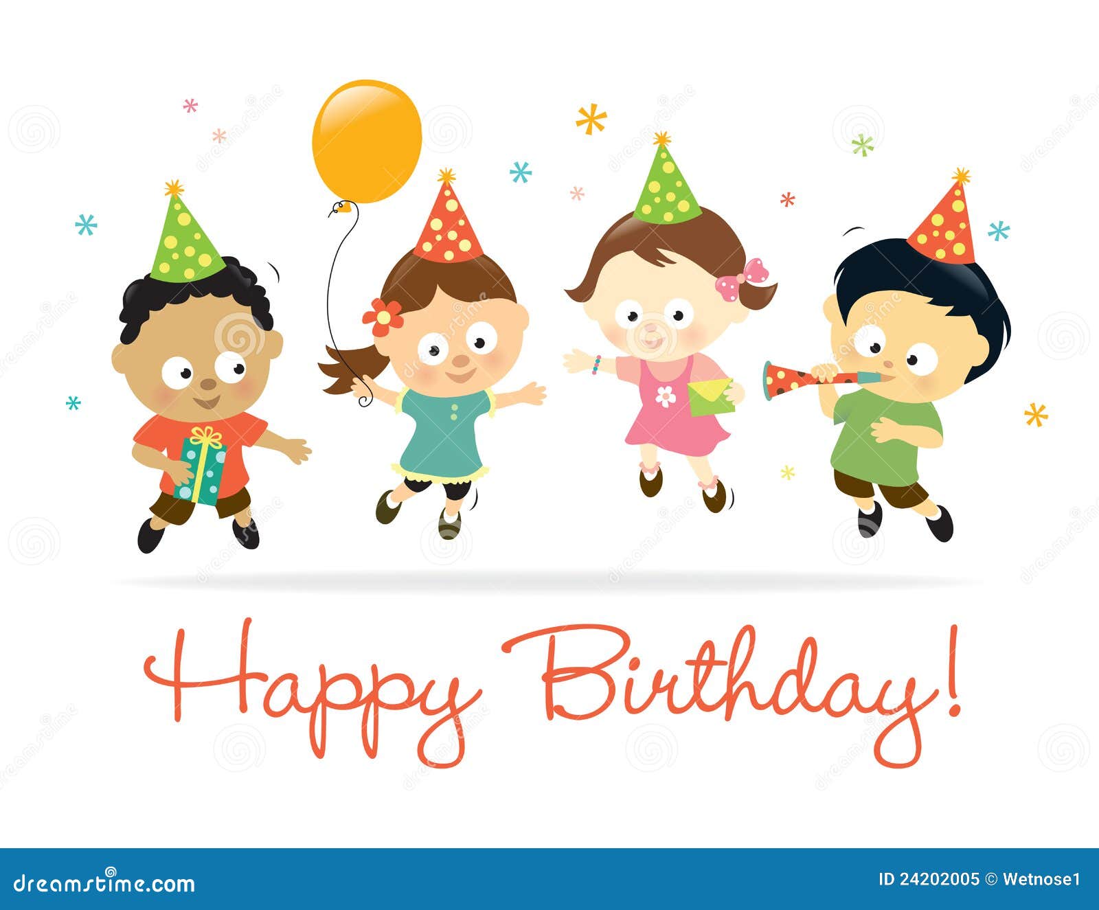 Happy Birthday kids stock vector. Illustration of diverse 