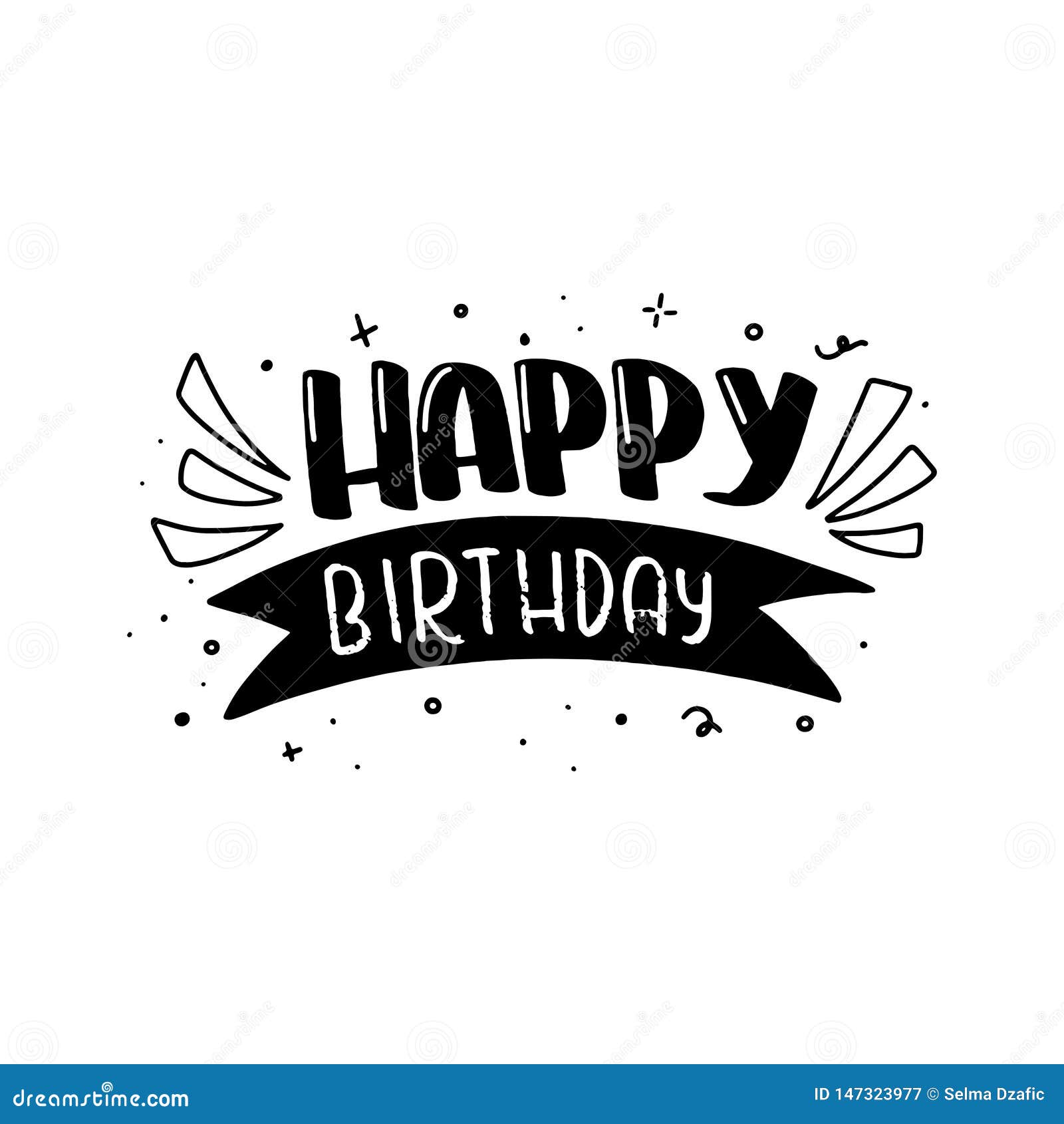 Happy Birthday Lettering Card Design. Happy Birthday Modern Brush