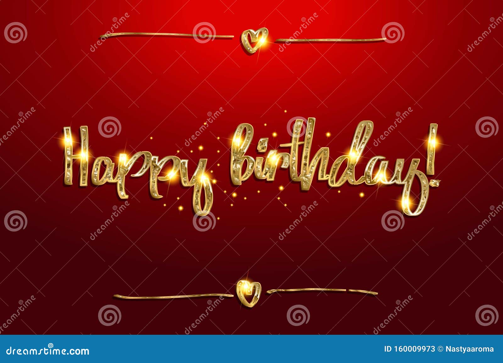 Happy Birthday Lettering Text Gold Stock Illustration - Illustration of ...