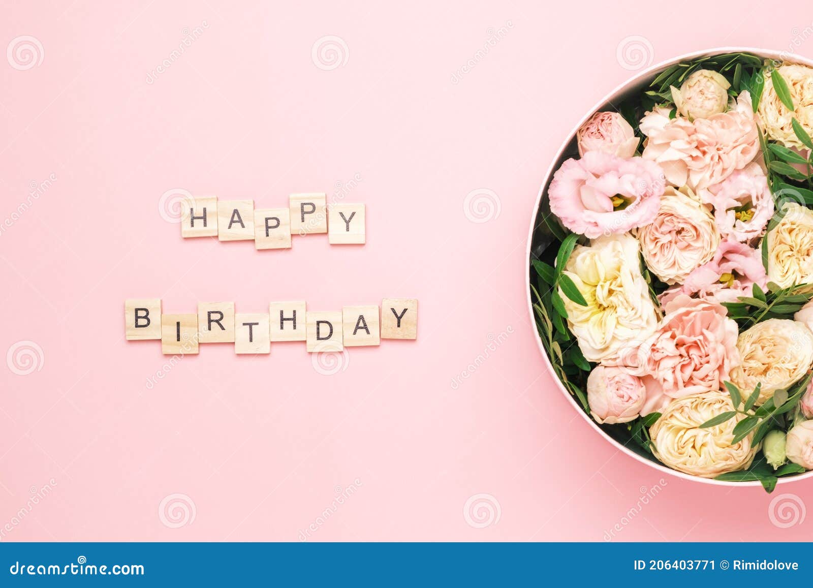 Happy Birthday Card with a Large Bouquet of Roses