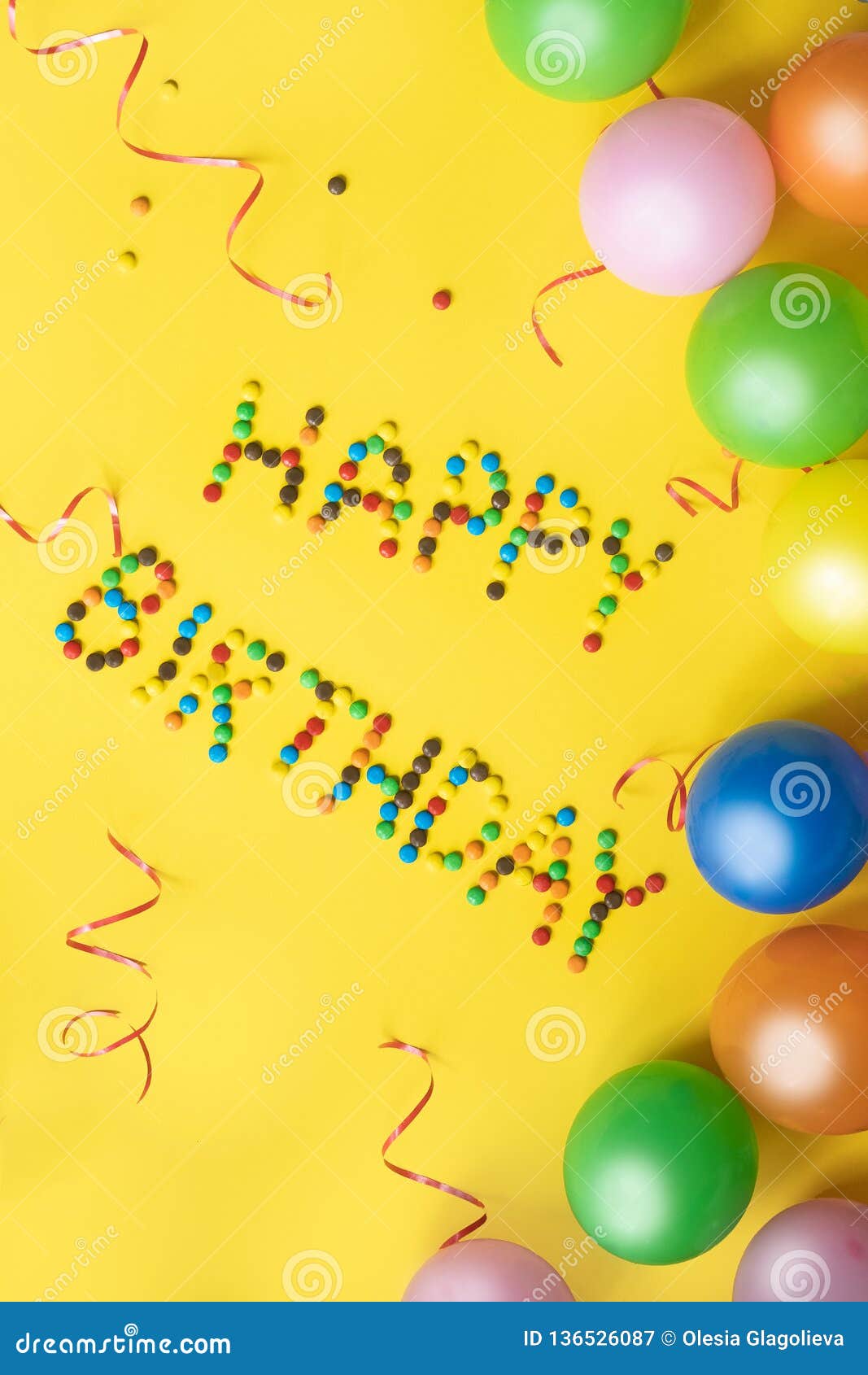 Happy Birthday Letters from Candies. Birthday Background. Colorful ...