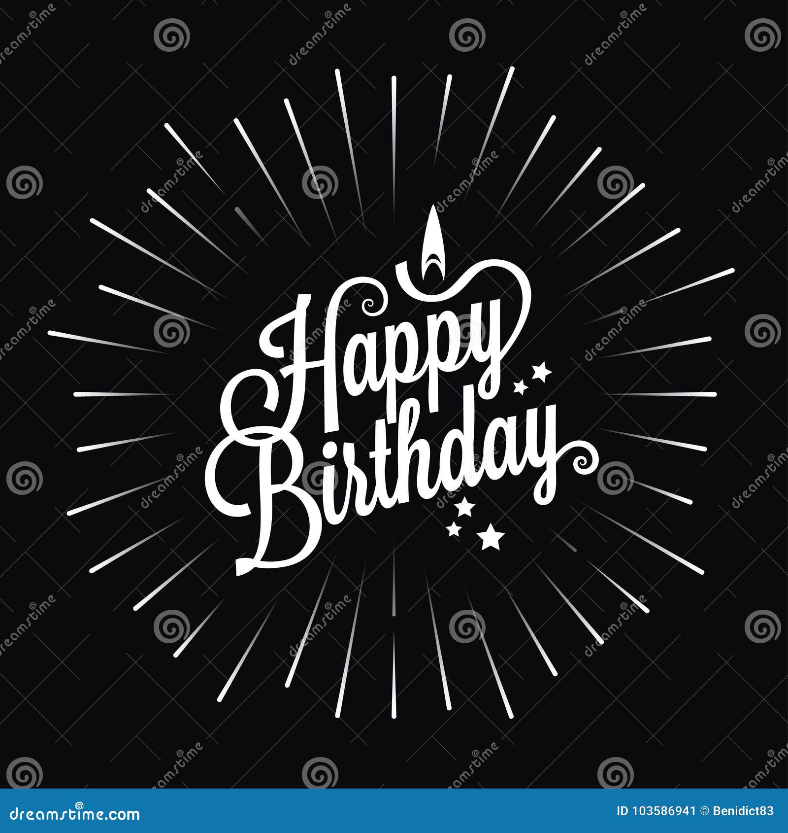 Happy Birthday Logo Star Burst Design Background Stock Vector ...