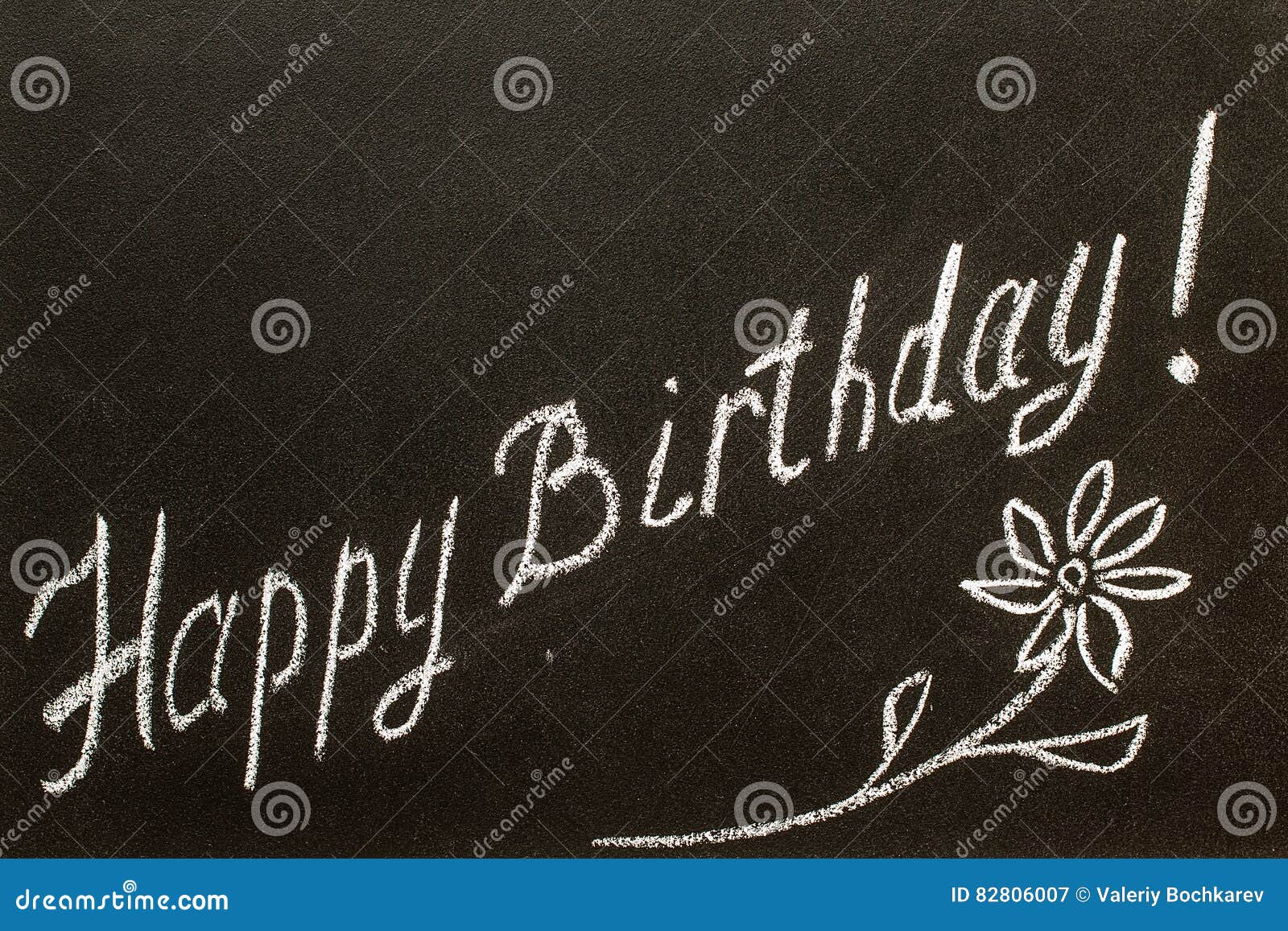 Happy Birthday Message Written on the Chalkboard Stock Image Image of